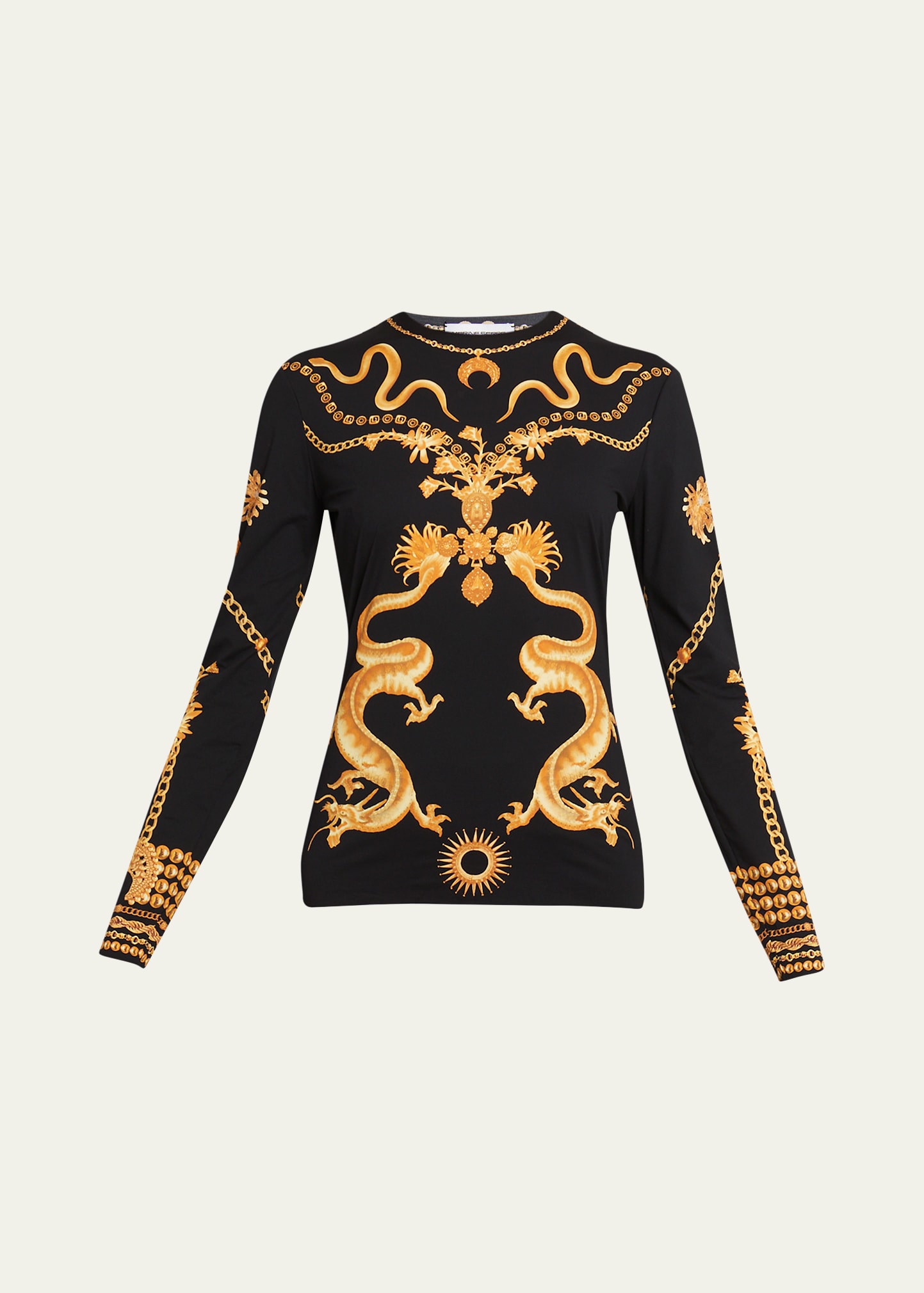 Marine Serre Ornament Moon Long-sleeve Top In 00 Placed Ornamen