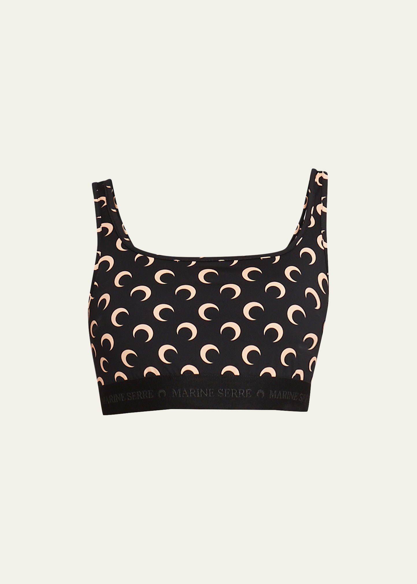 Marine Serre Crescent Moon-print Crop Top In 00 All Over Moon