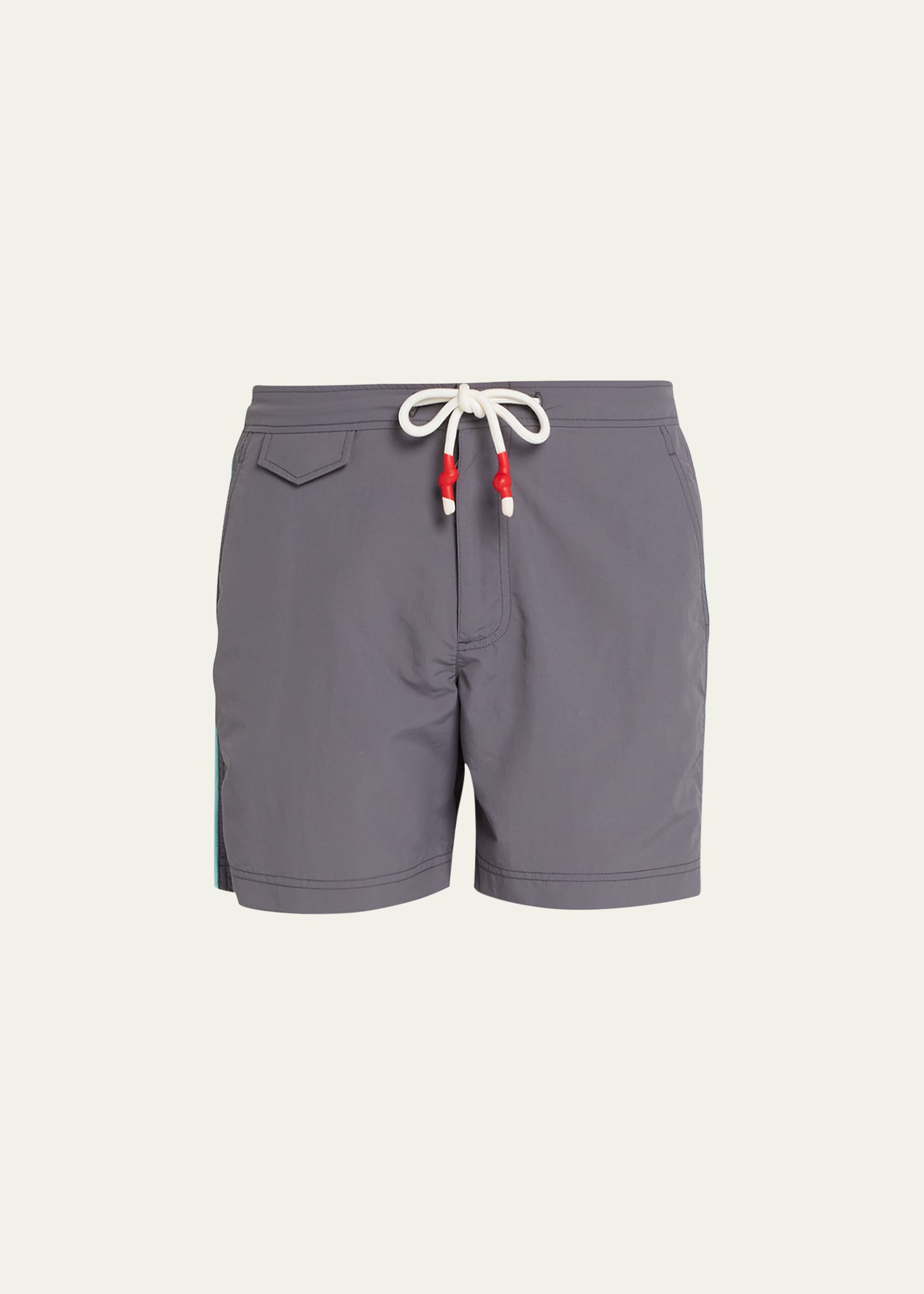 Shop Orlebar Brown Men's Standard Piped Swim Trunks In Fossil