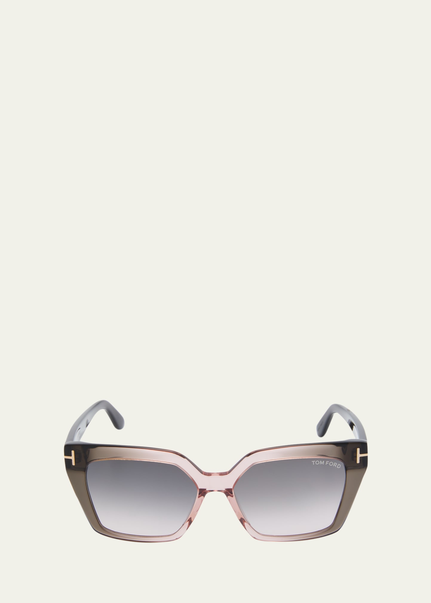 Shop Tom Ford Transparent Two-tone Acetate Cat-eye Sunglasses