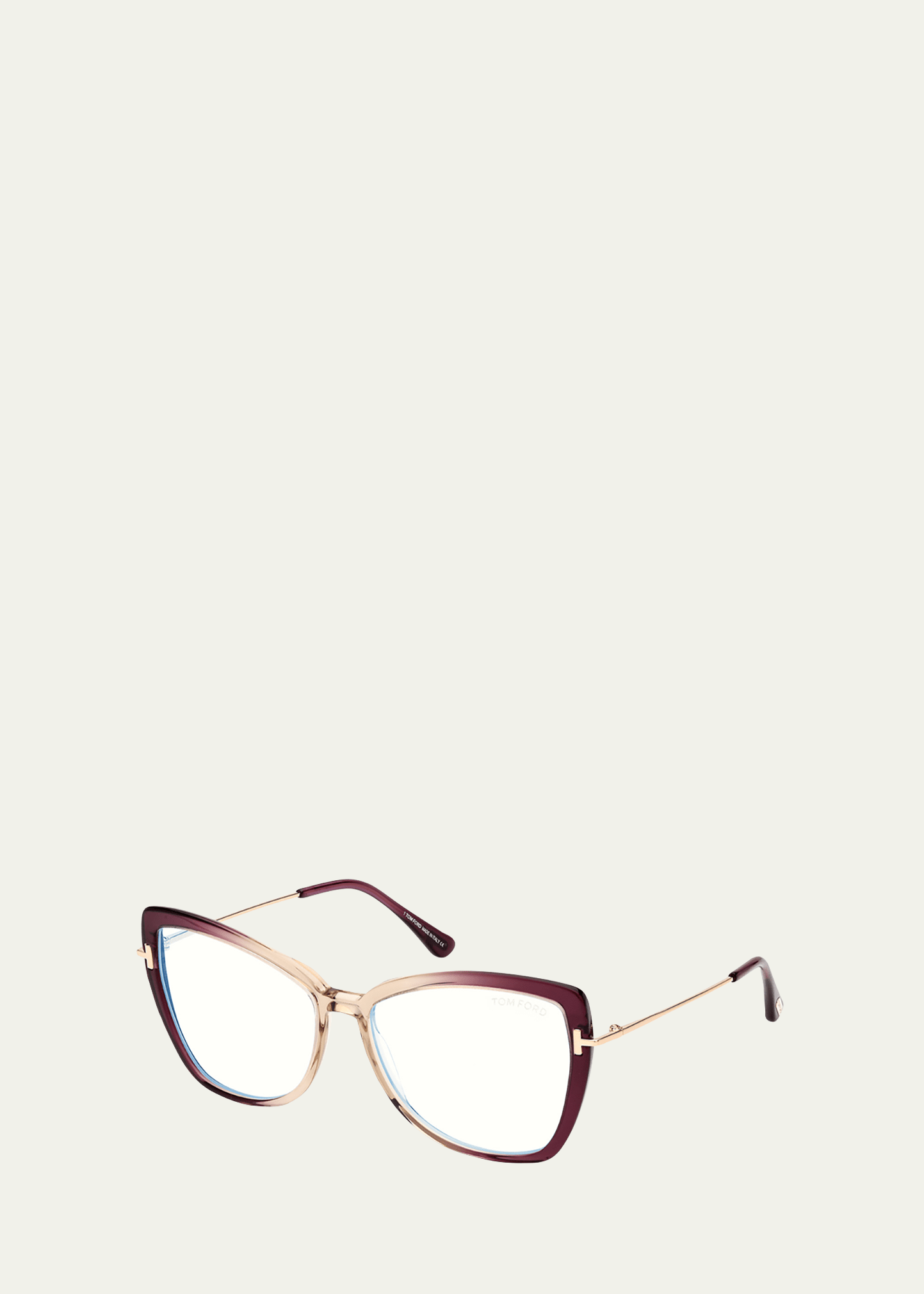 TOM FORD BLUE BLOCKING OMBRE ACETATE & METAL BUTTERFLY GLASSES 