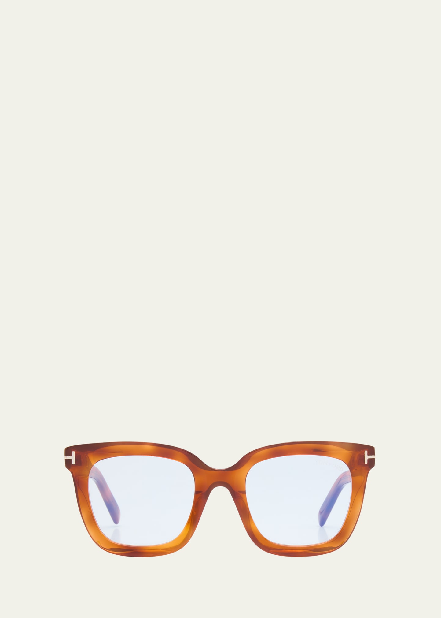 Tom Ford Amber Blue Blocking Square Acetate Glasses