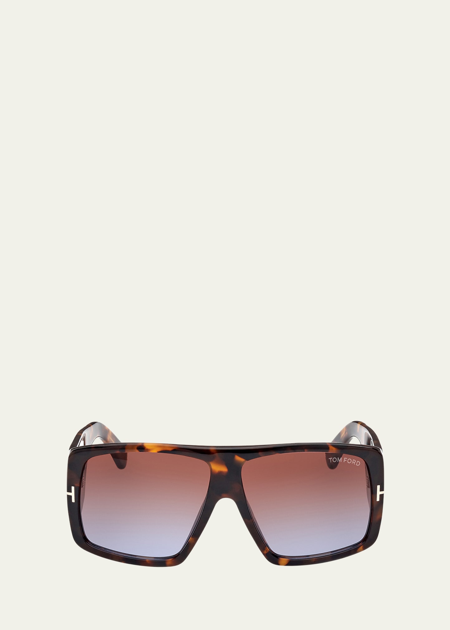 Tom Ford Gradient Square Havana Acetate Sunglasses In Brown