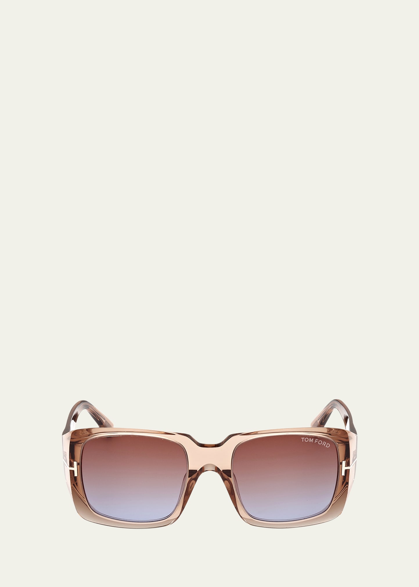 Tom Ford Ryder-02 Gradient Square Transparent Acetate Sunglasses