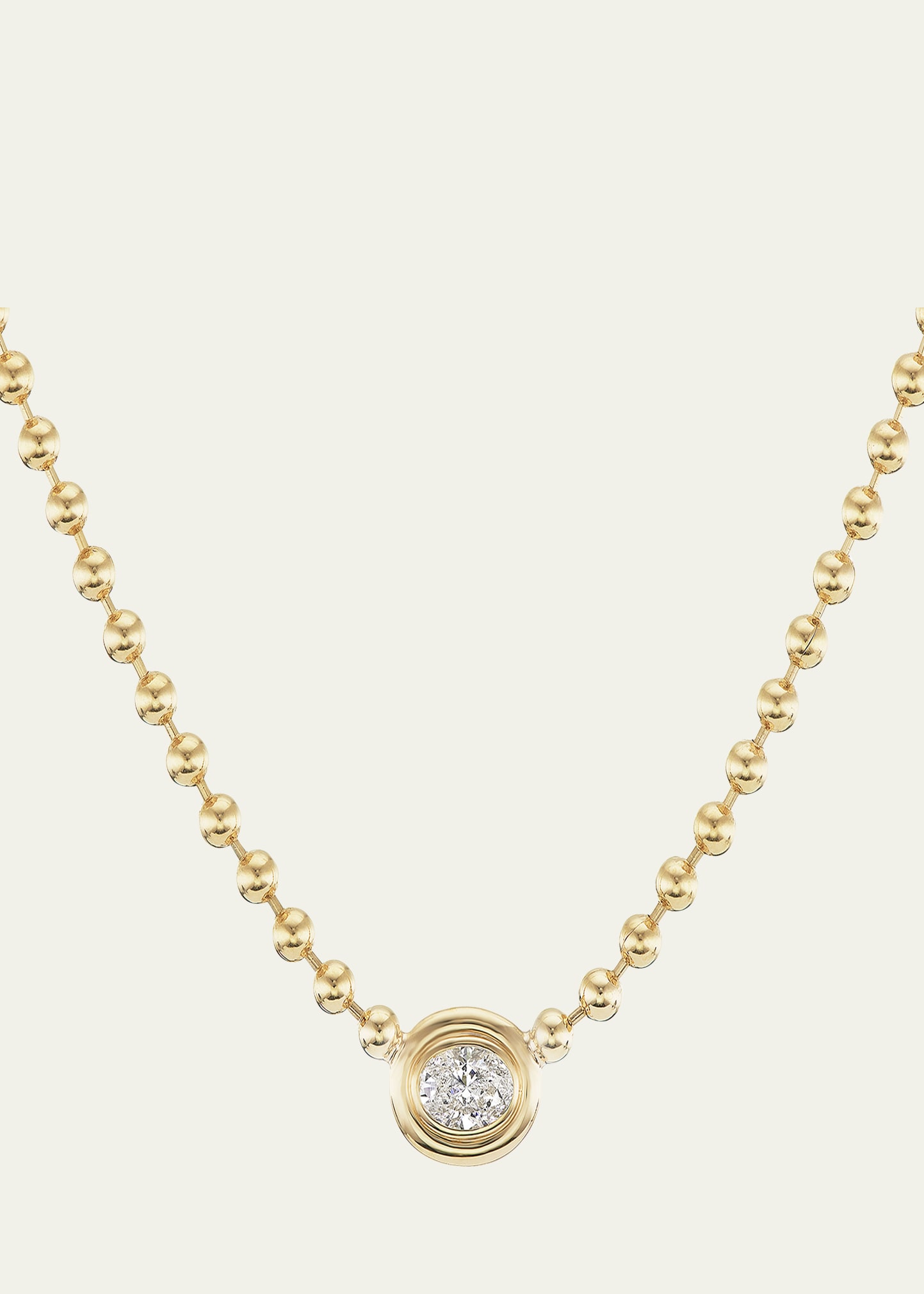 18k Gold Double Bubble Diamond Pendant Necklace