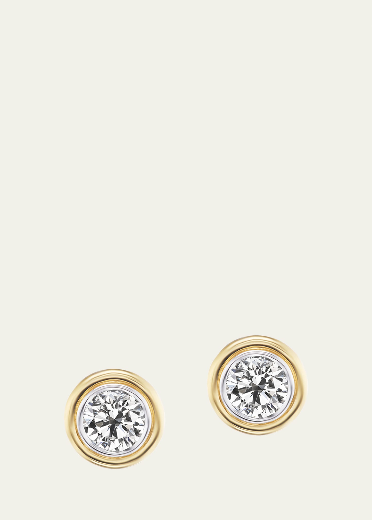 18k Gold Double Bubble Diamond Stud Earrings