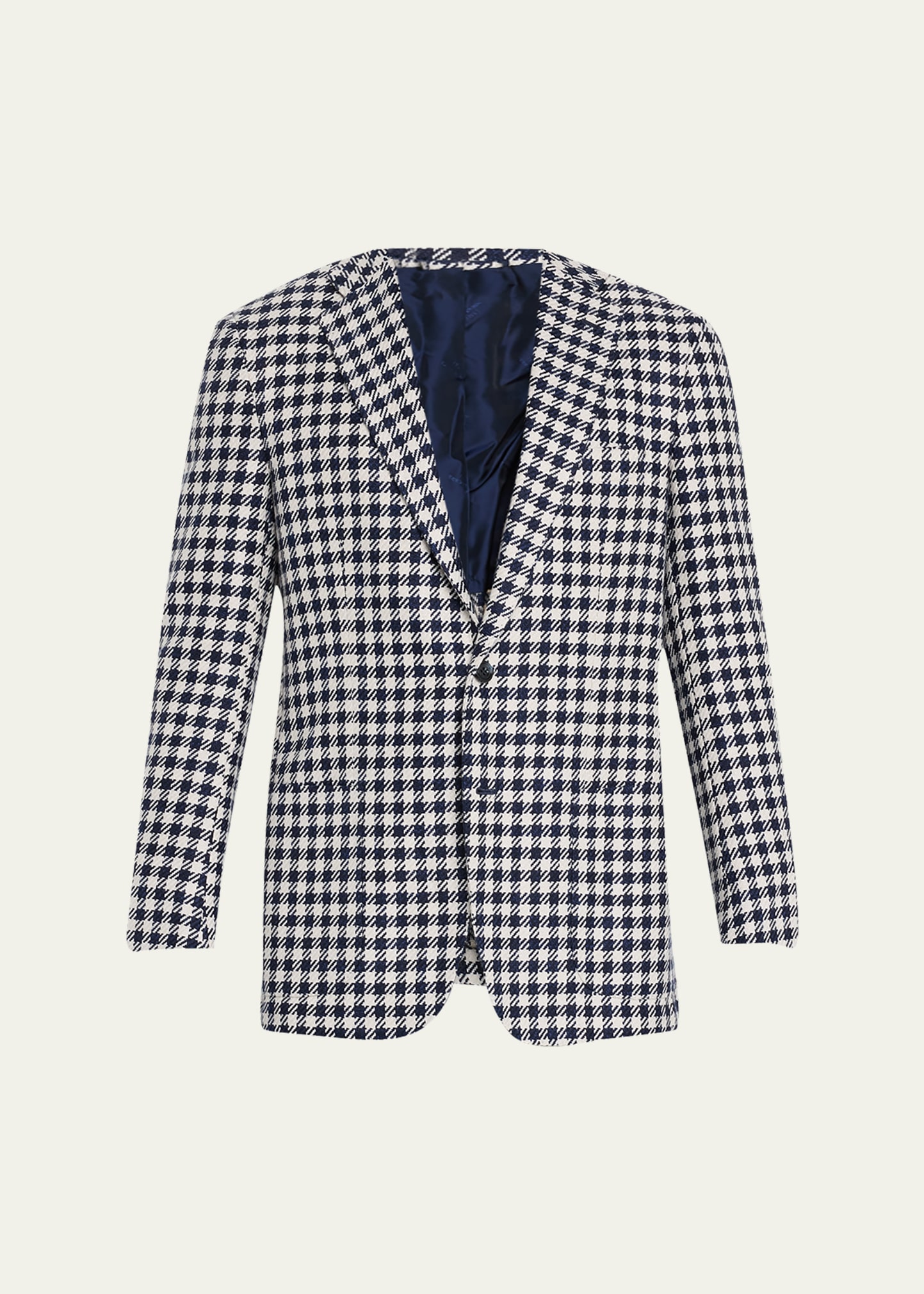 Kiton Men's Houndstooth Check Two-button Sport Coat In Navy Mult