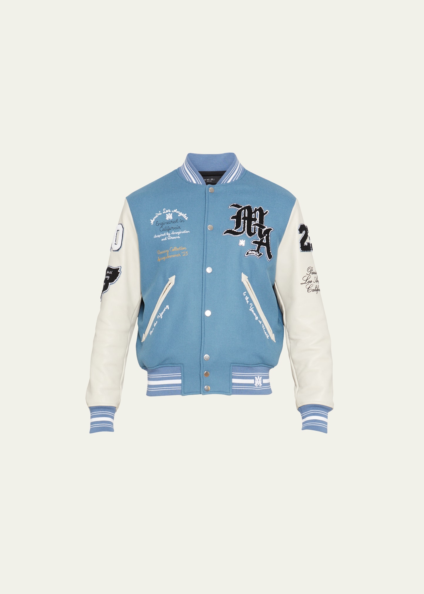 Mens Embroidered Varsity Jacket with Faux Leather Sleeves and Chenille  Embroidered Patches 