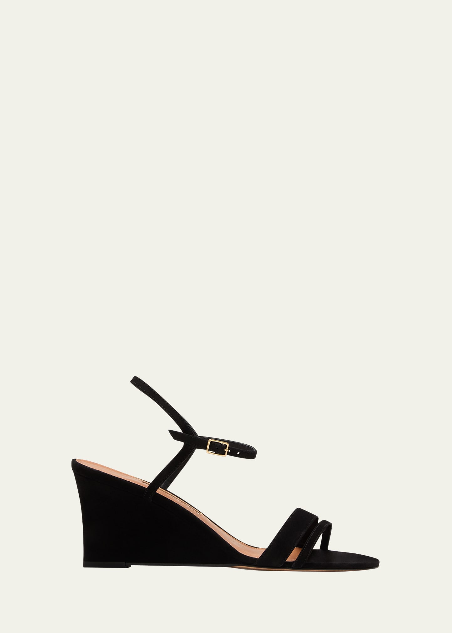 Emme Parsons Suede And Leather Wedge Sandals In Black