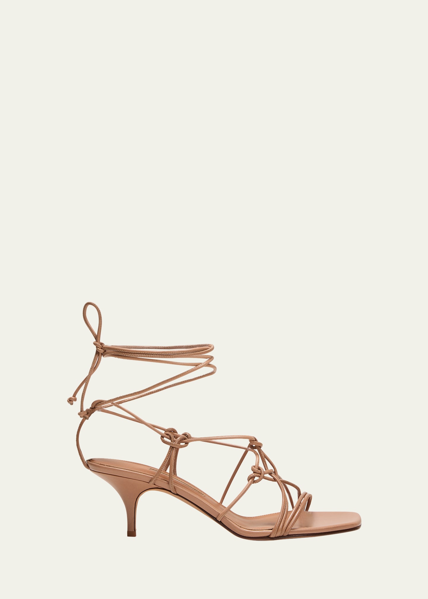 Emme Parsons Festa Knotted Leather Ankle-Wrap Sandals