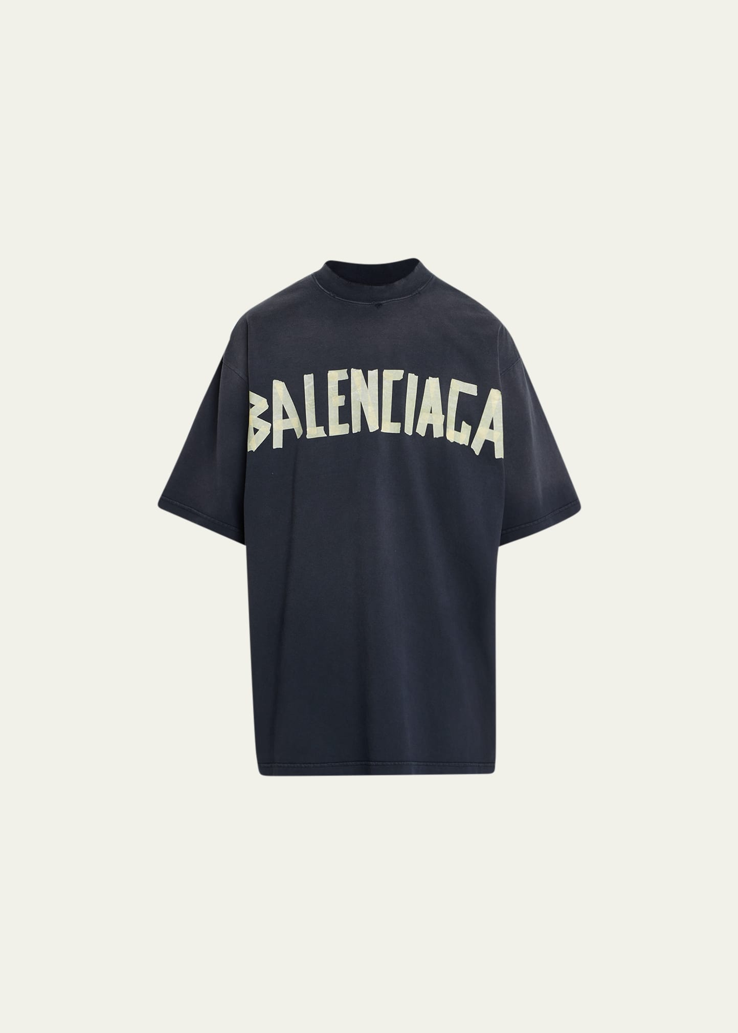 Balenciaga Men's Masking Tape Logo T-shirt In Noir