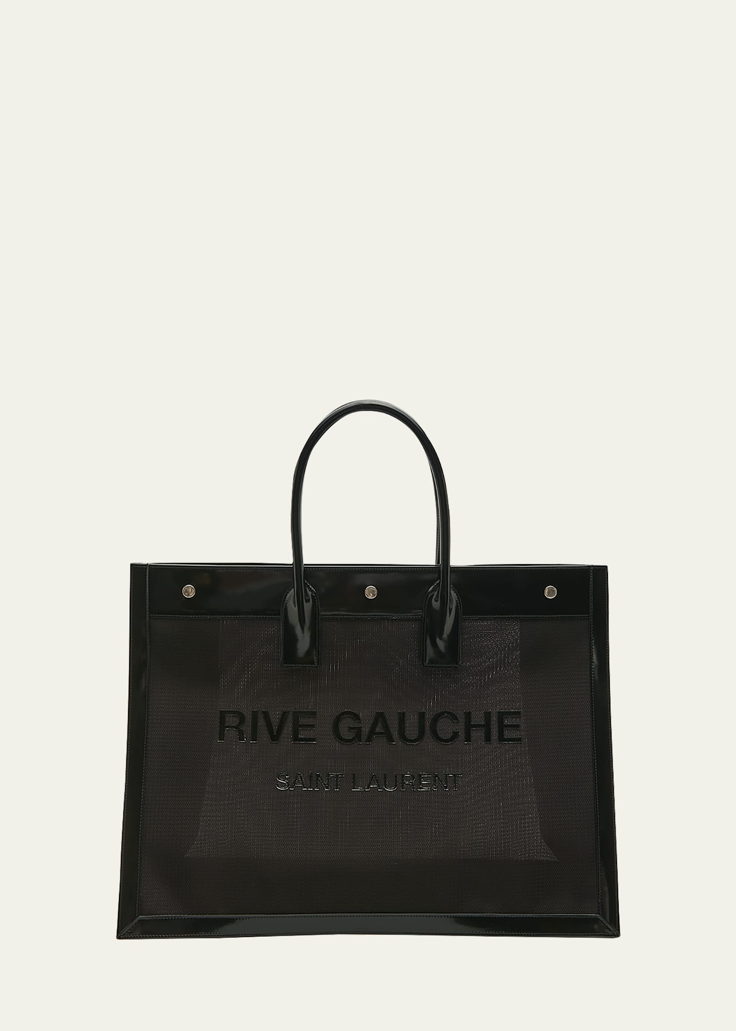 Shop Saint Laurent Rive Gauche Small Tote Bag In Mesh In Black