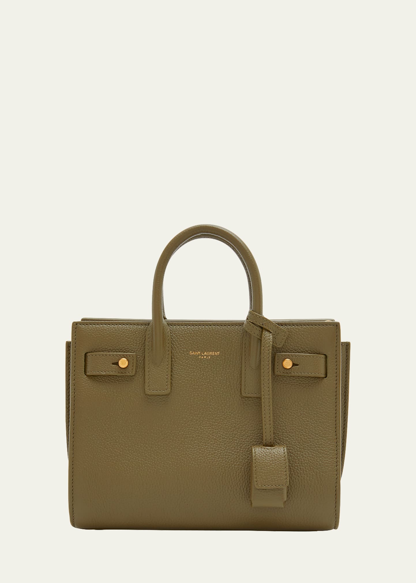Saint Laurent Sac De Jour Nano Supple Grain Leather Satchel Bag In Green