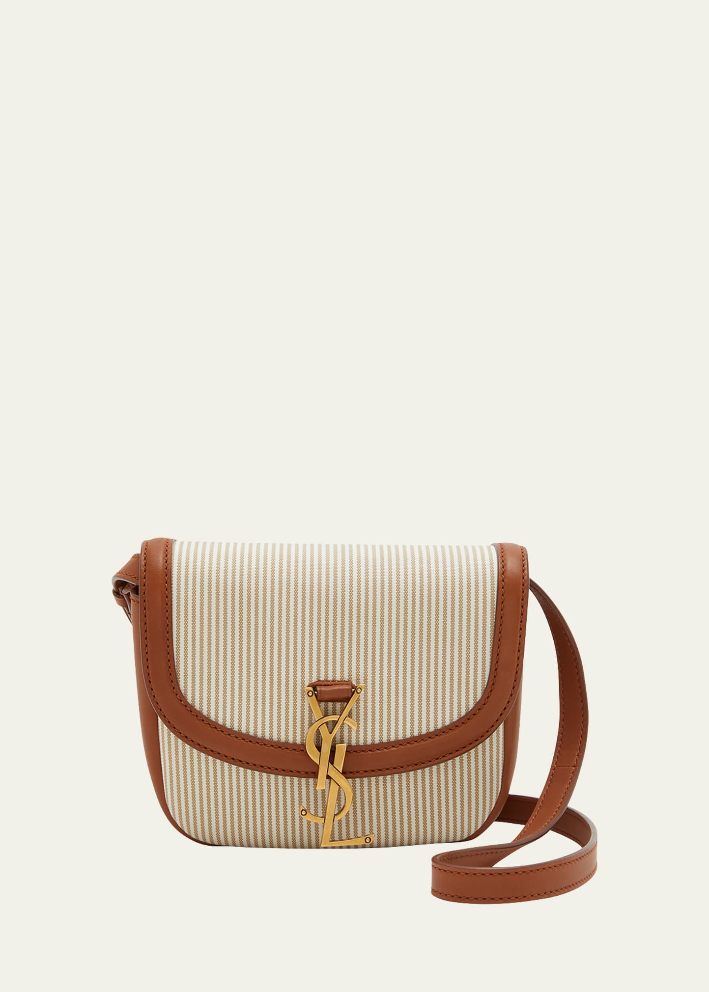 Kaia small satchel in cotton canvas and vintage leather sale