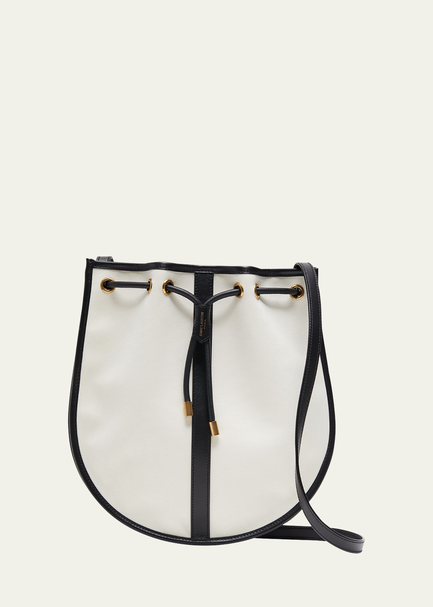 Saint Laurent Daryl Shoulder Bag In Bianco Natural & Nero