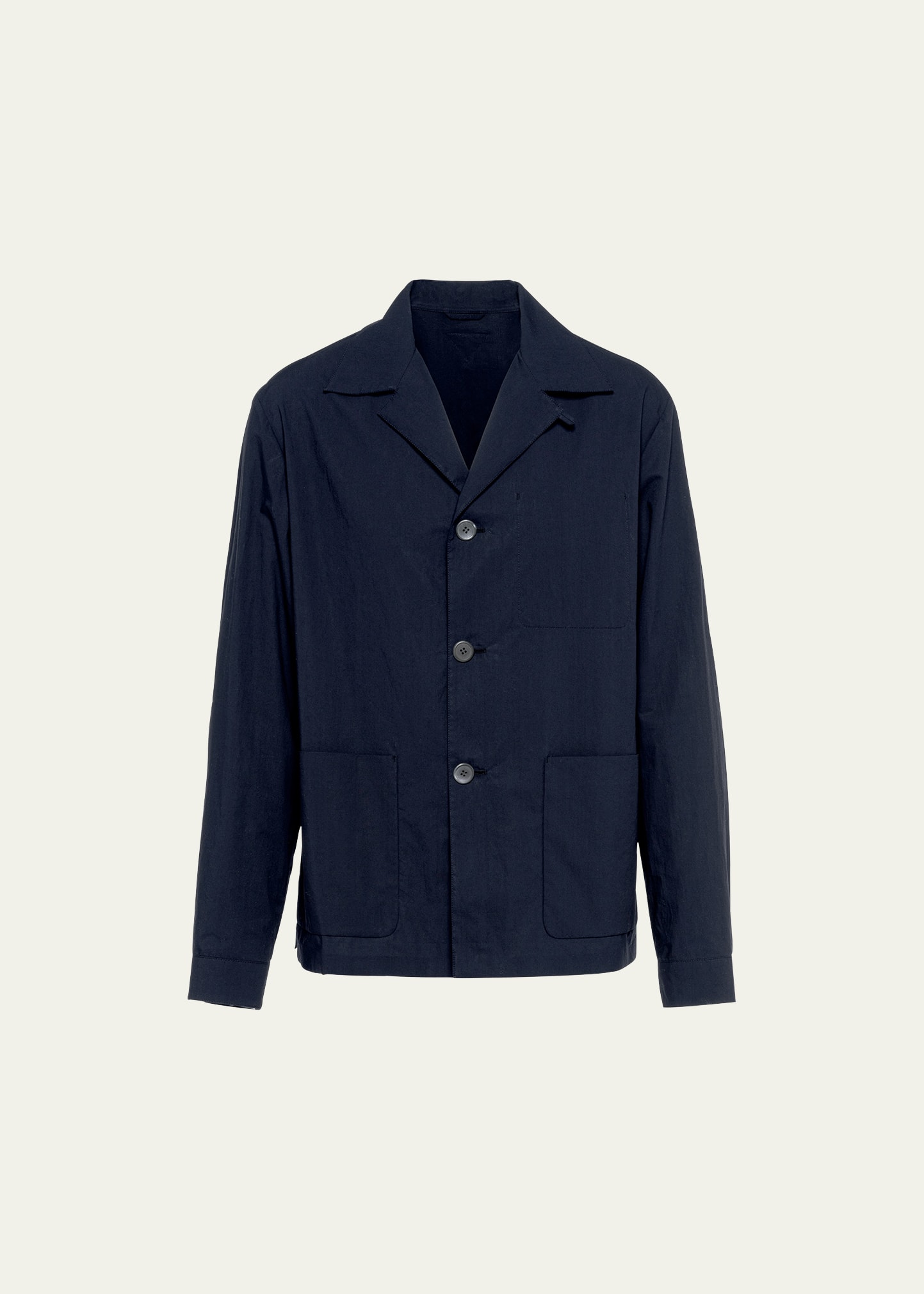 Prada Men's Tech Cotton Jacket In Bleu