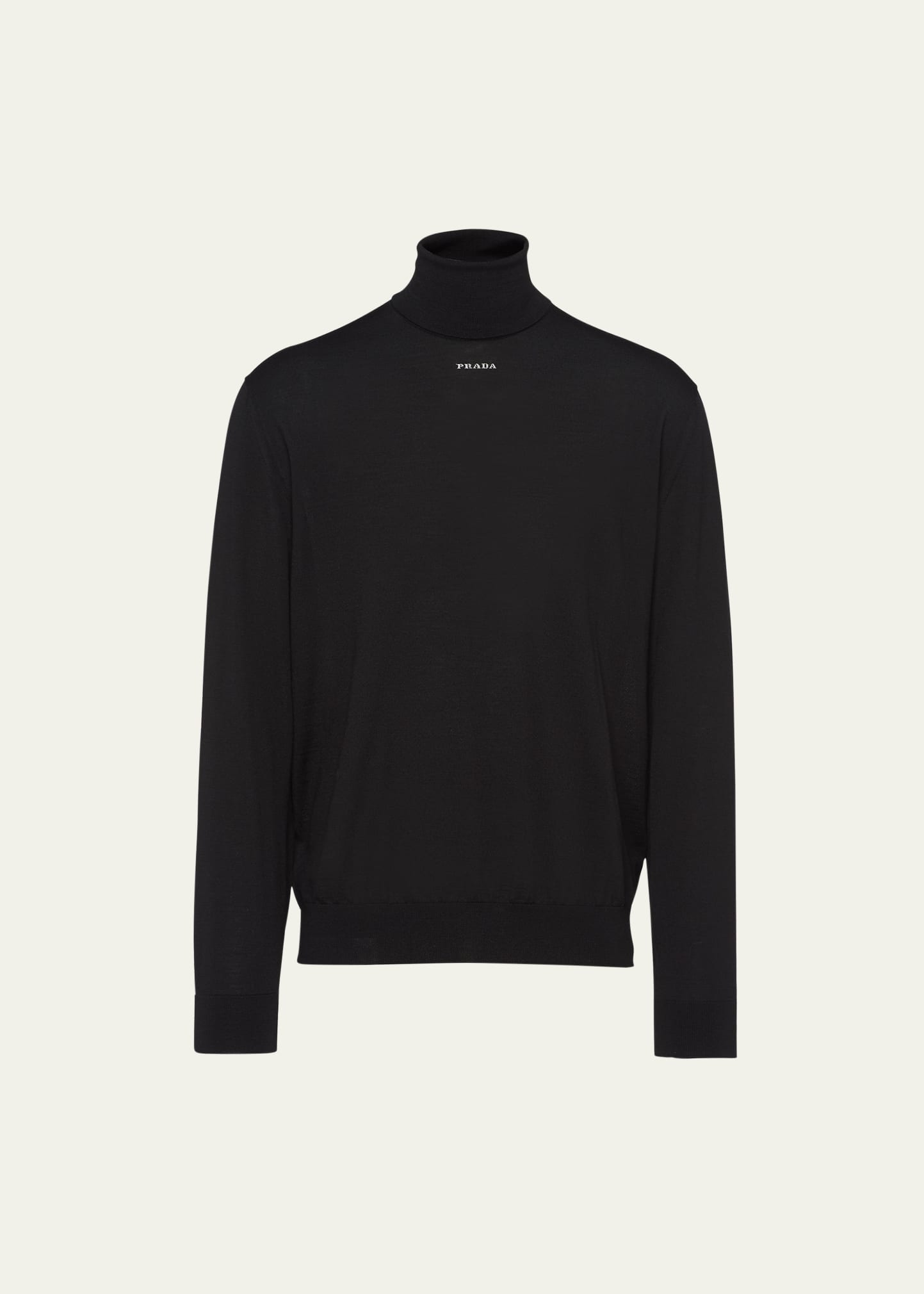 Shop Prada Men's Superfine Wool Turtleneck Sweater In Nero