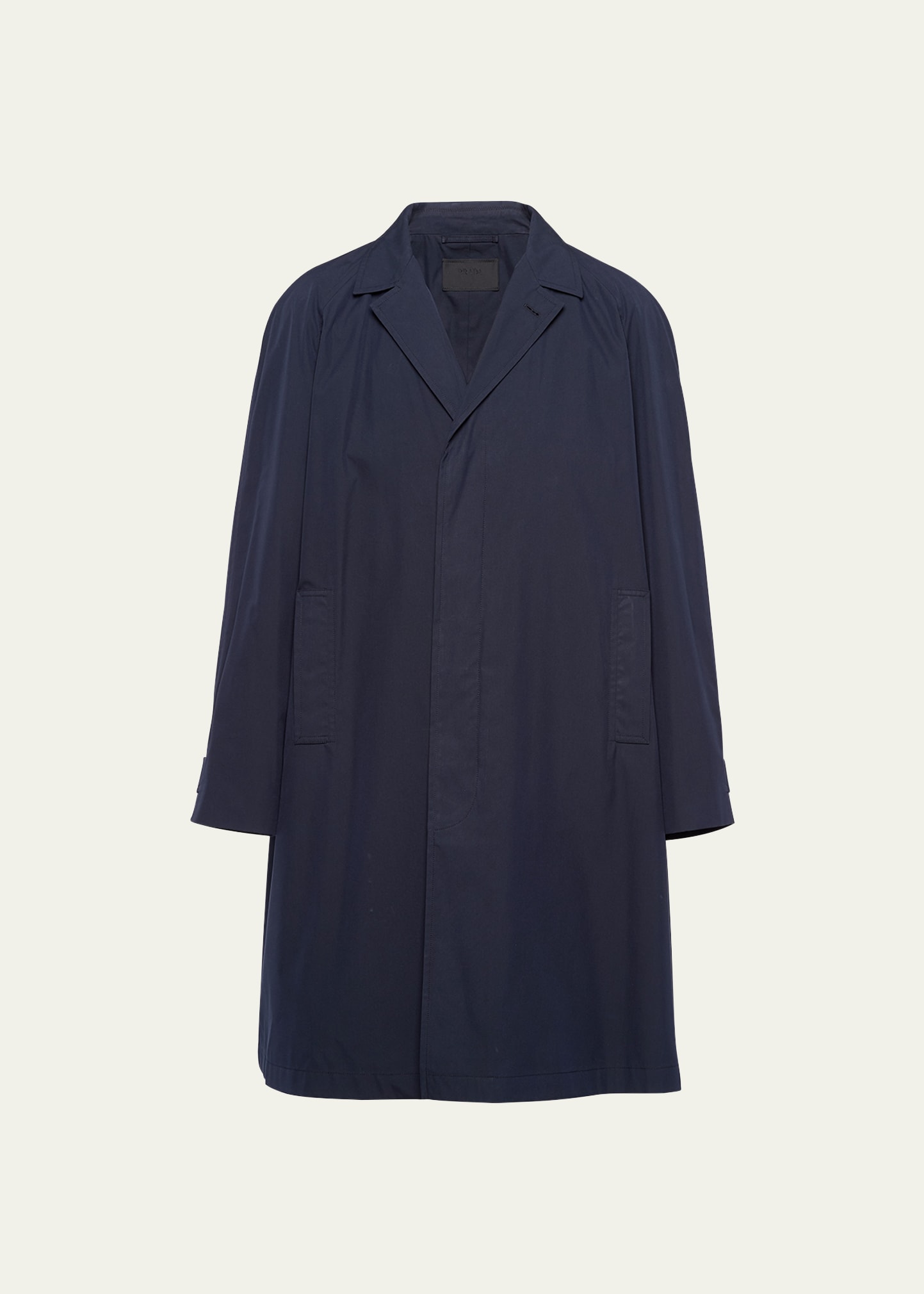 Prada Men's Solid Panama Coat In Bleu