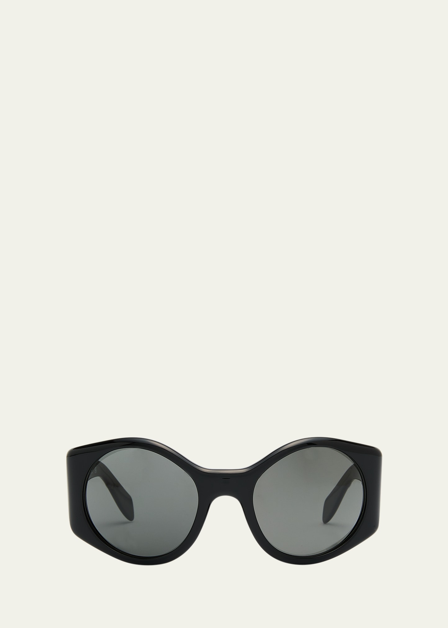 Palm Angels Ennis Acetate Oval Sunglasses In Black