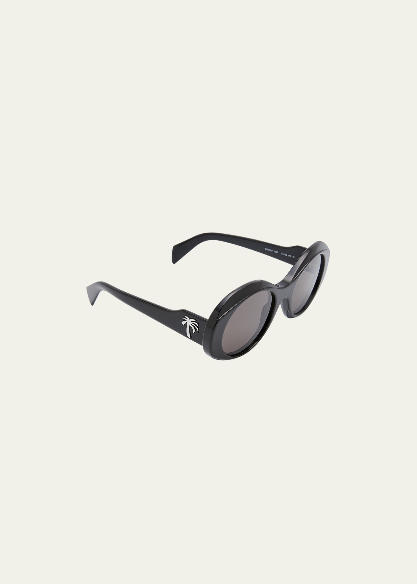 Palm Angels Doyle Acetate Oval Sunglasses In Black