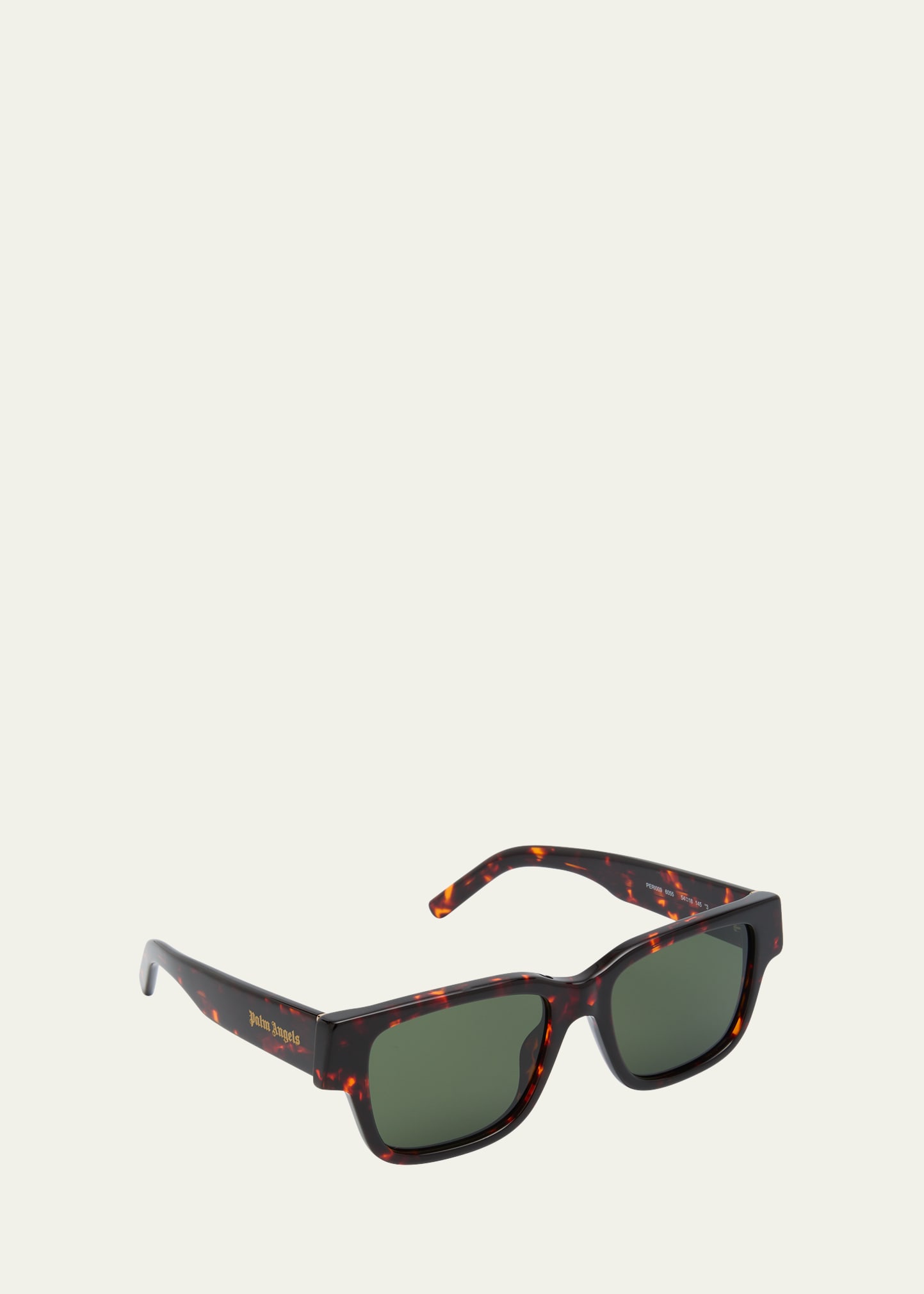 Palm Angels Newport Acetate Rectangle Sunglasses In Green