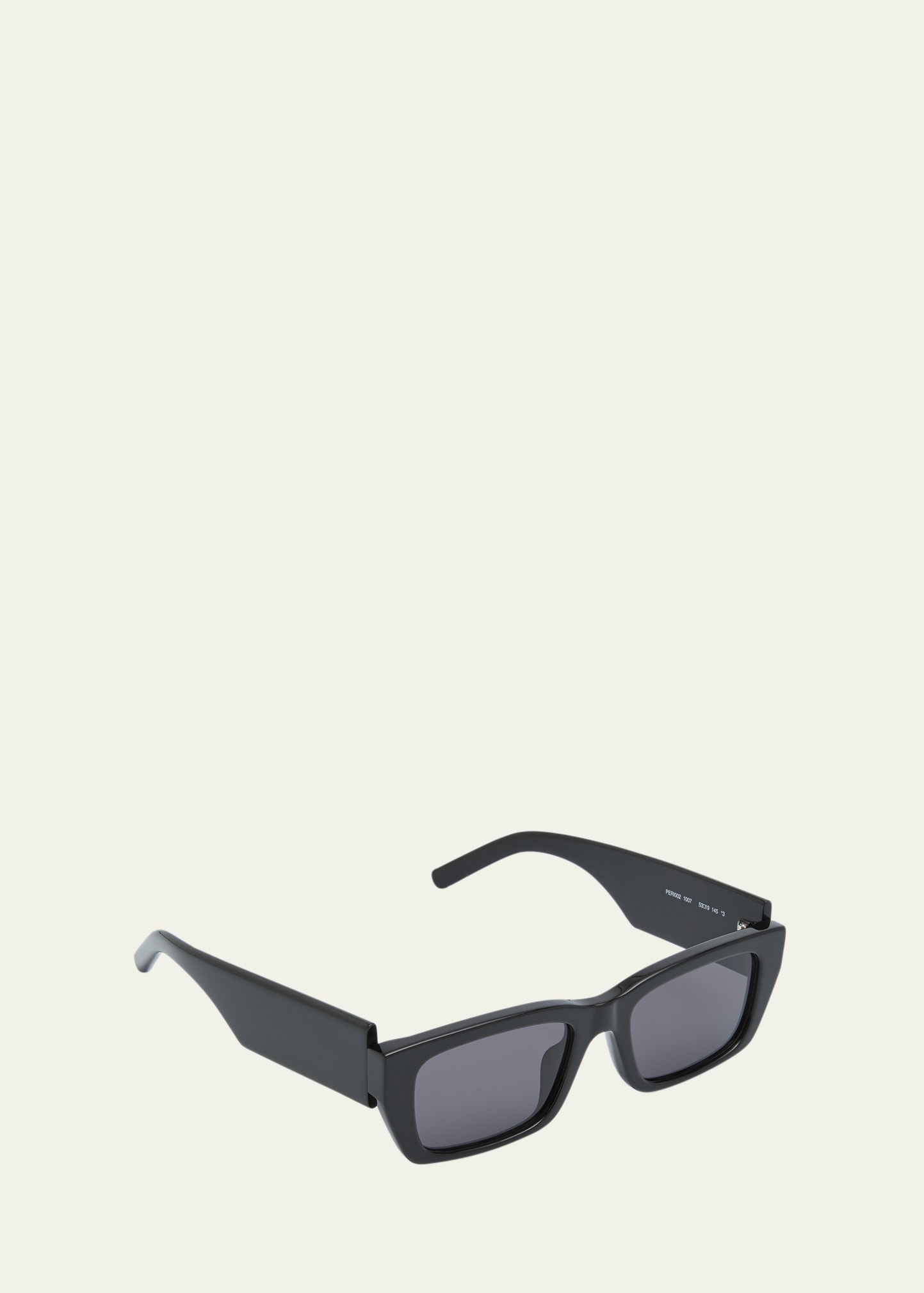 Palm Angels Palm Oversized Logo Acetate Rectangle Sunglasses In Black