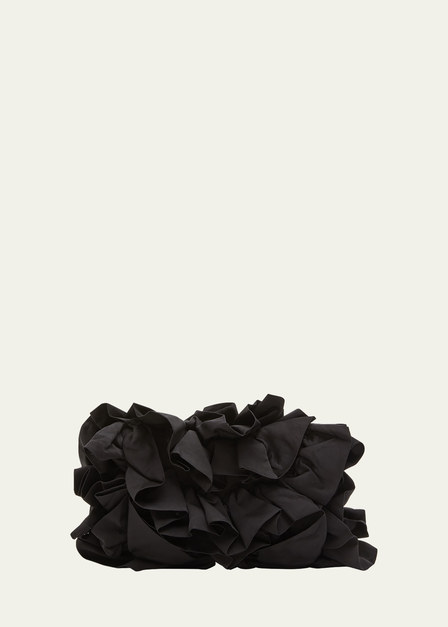 Dries Van Noten Small Ruffle Flap Clutch Bag In 900 Black