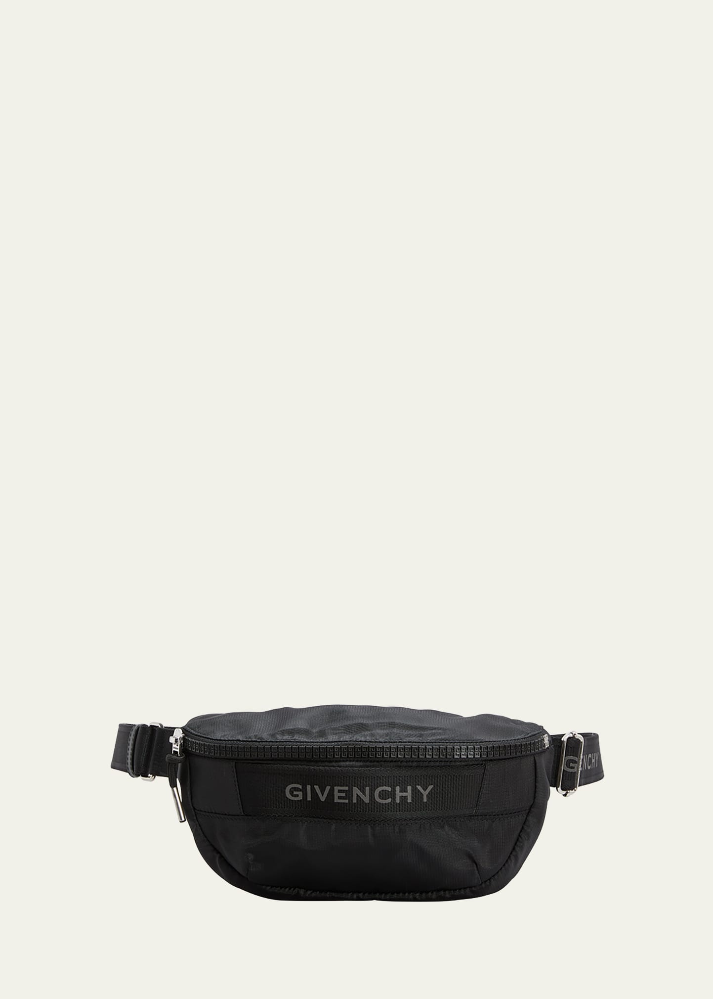 Givenchy Men's G-trek 4g-zip Nylon Belt Bag In Nero