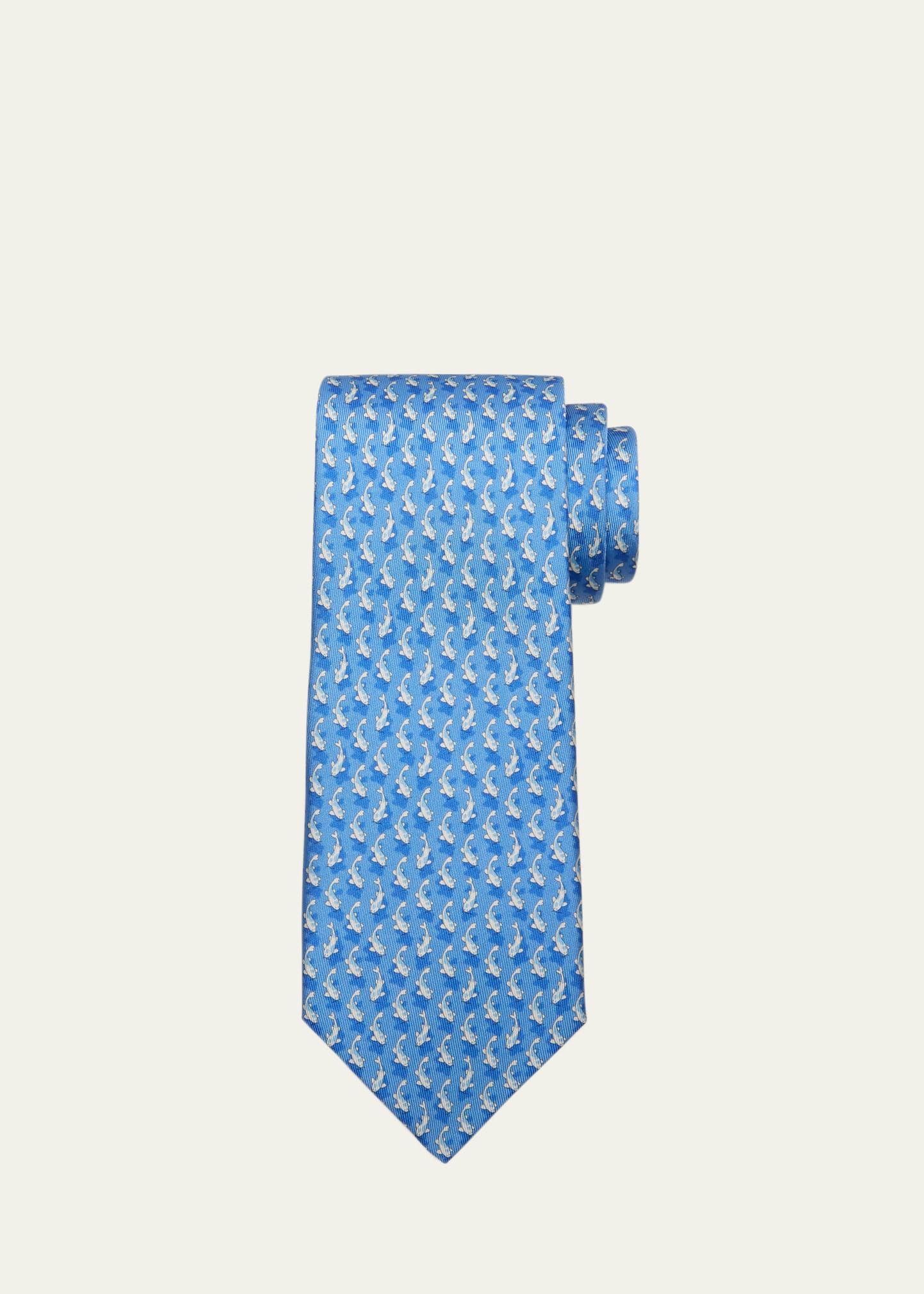 Ferragamo Men's Animali Silk Tie In F.azzurro