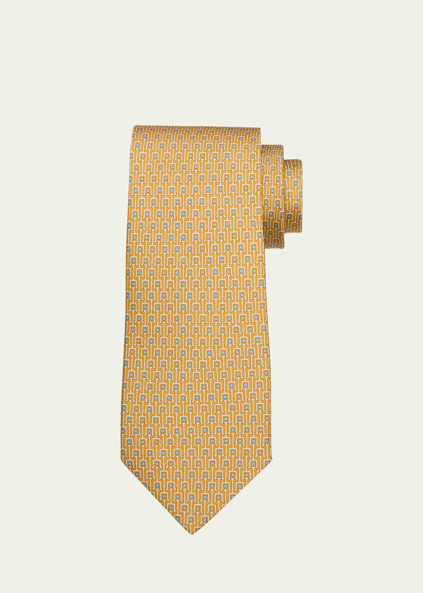 Men's Ladder-Print Silk Tie