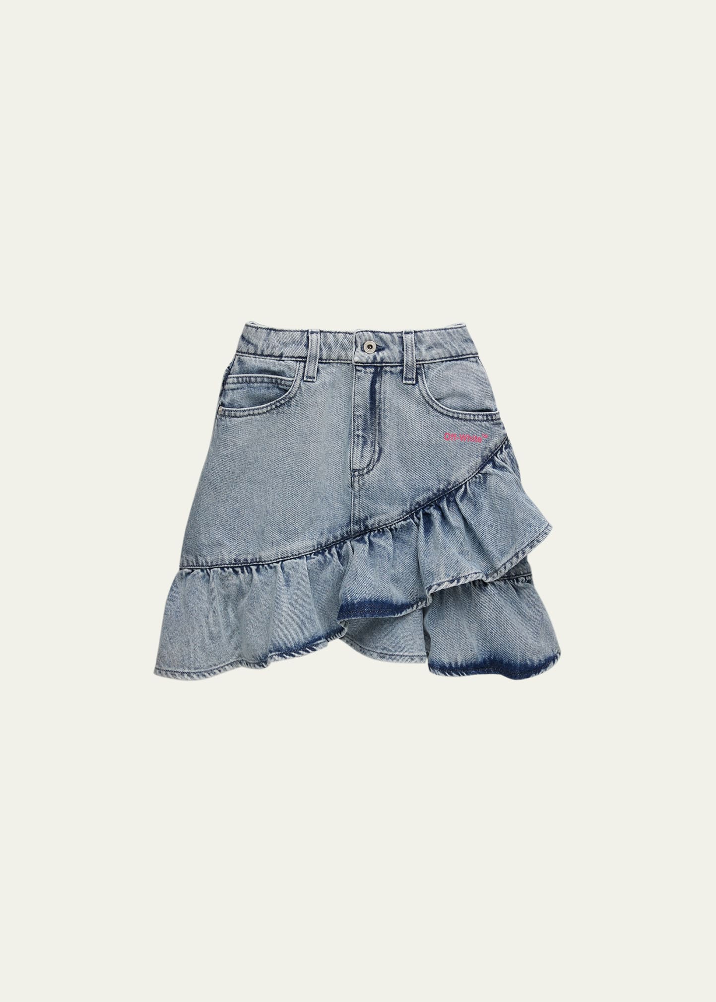 Off-white ruffled denim skirt best sale