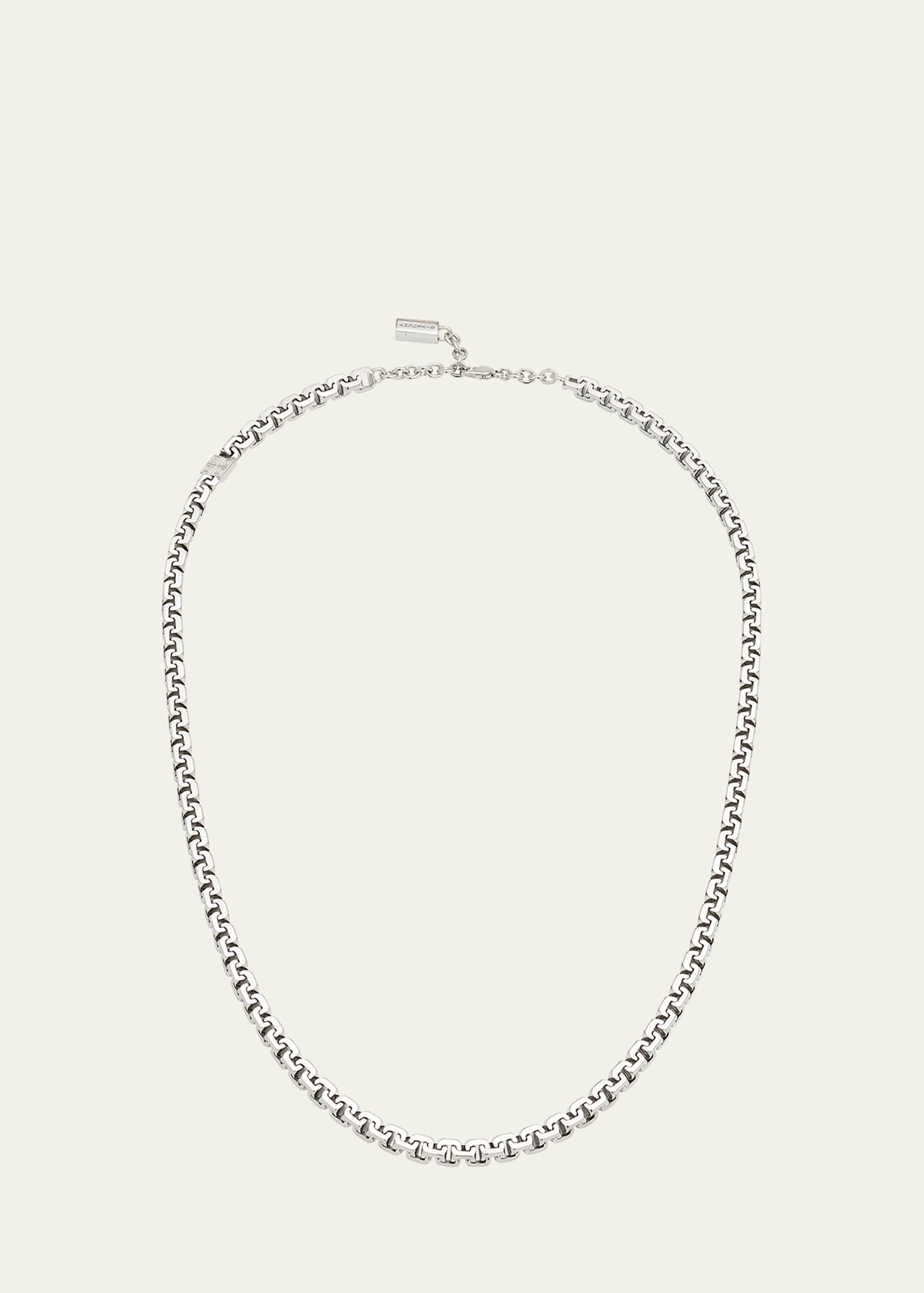 Shop Givenchy Men's Silvertone Long G-chain Necklace In Silvery