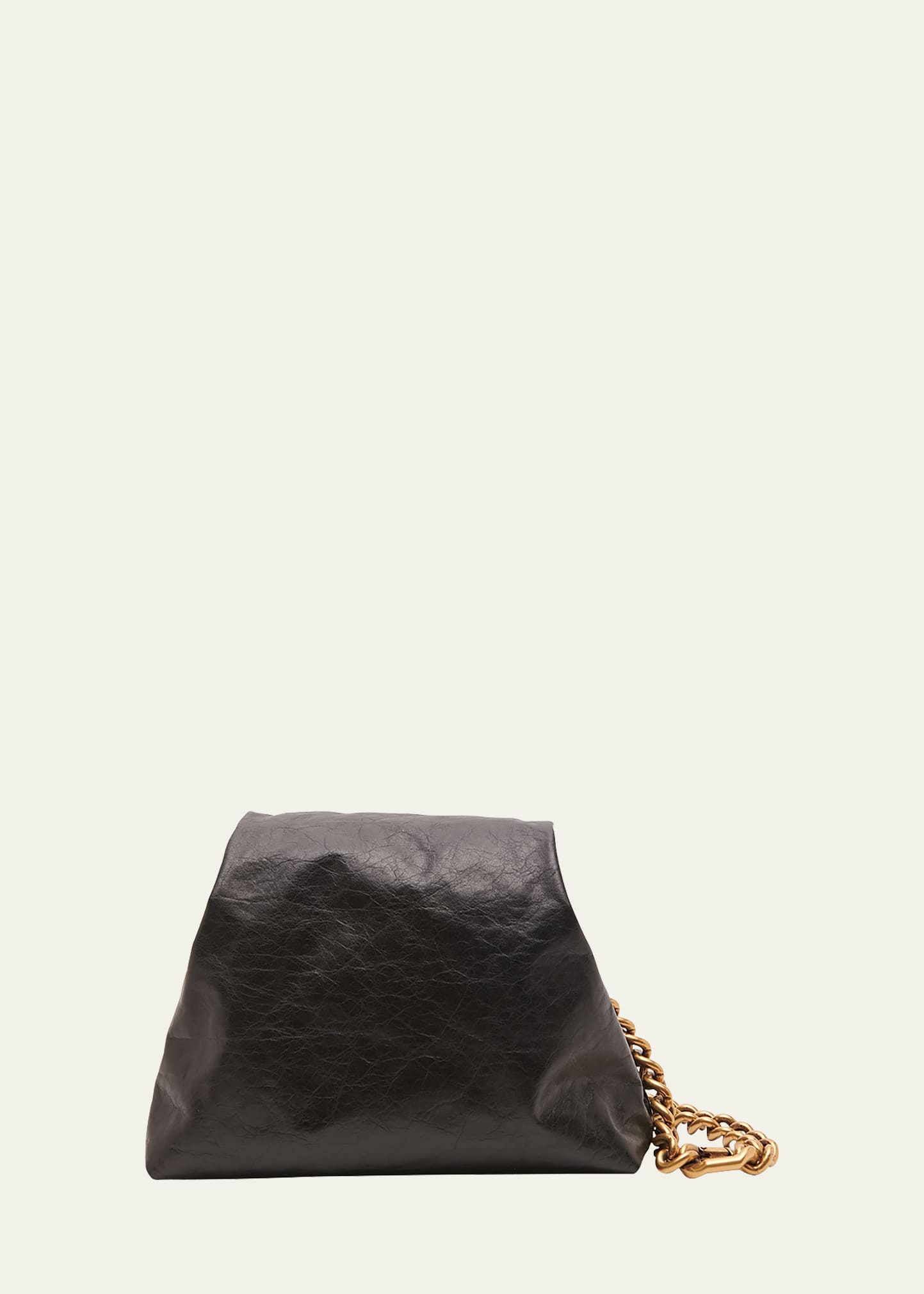 Shop Balenciaga Puffer Leather Chain Shoulder Bag In 1000 Black