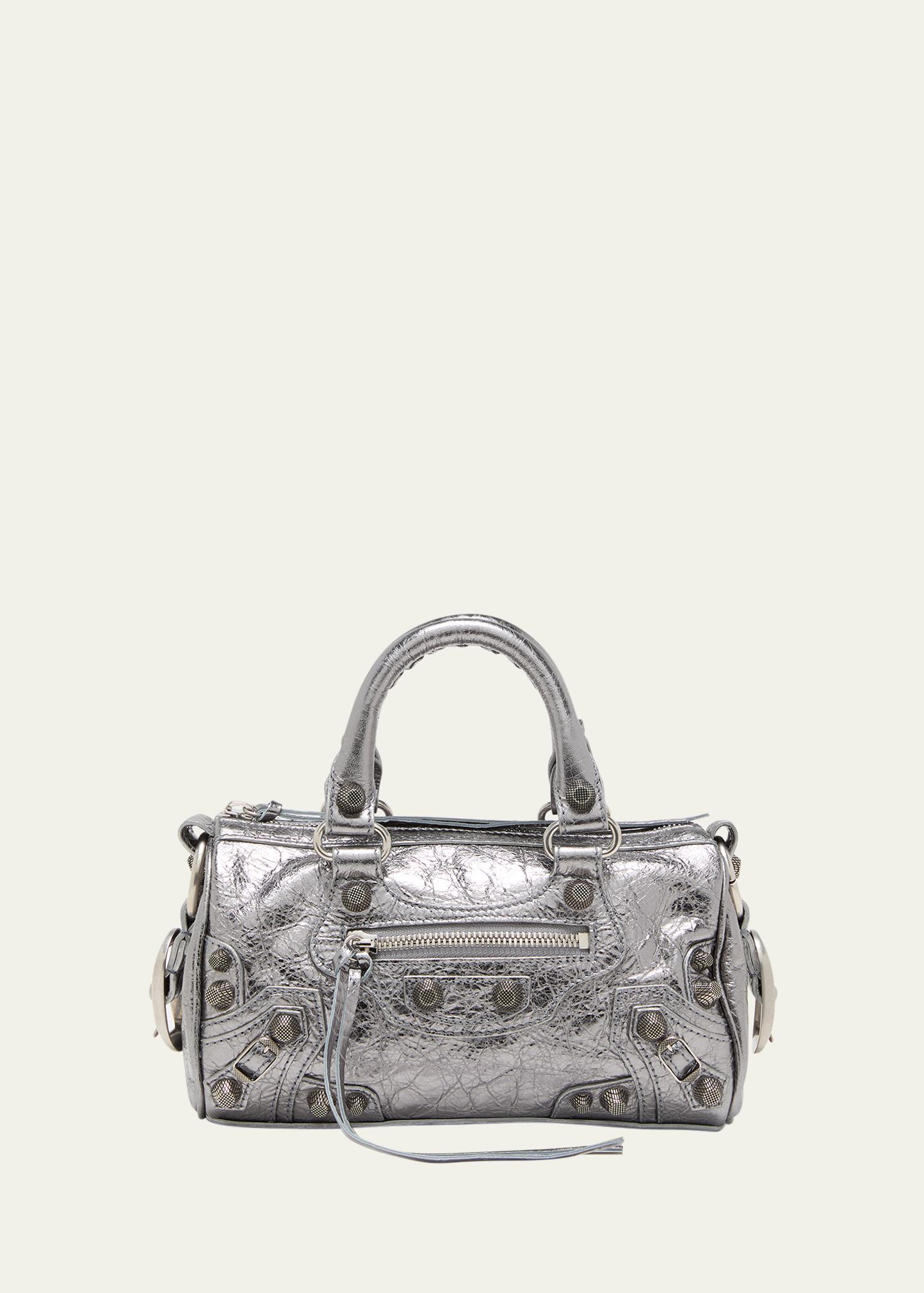 Balenciaga Cagole Mini Crinkled Metallic Duffel Bag | Smart Closet