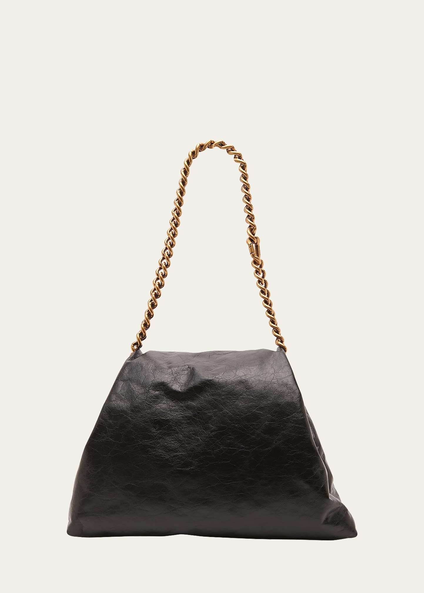 Balenciaga Crush Medium Leather Chain Shoulder Bag In Black