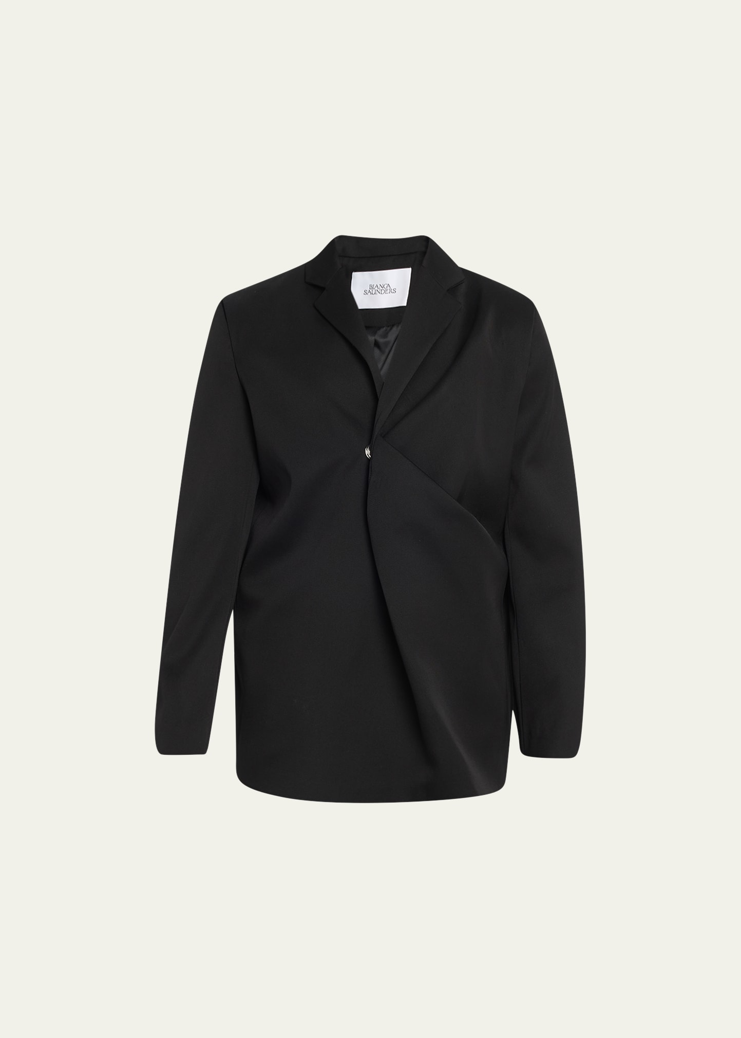 Bianca Saunders Black Twist Detail Single Breasted Blazer In Black