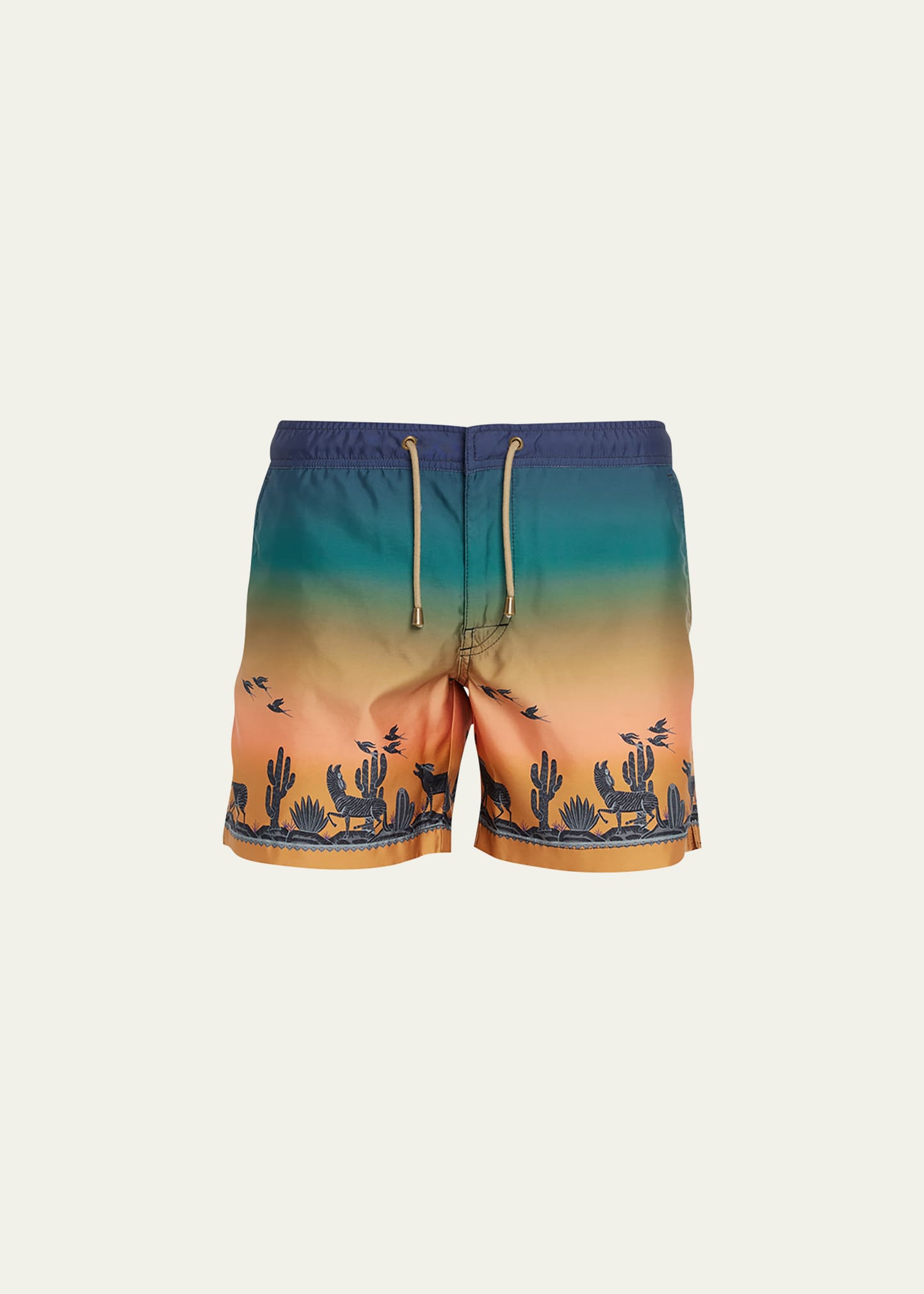 Thorsun Men's Sunset Coyote Landscape Swim Shorts In Dusk