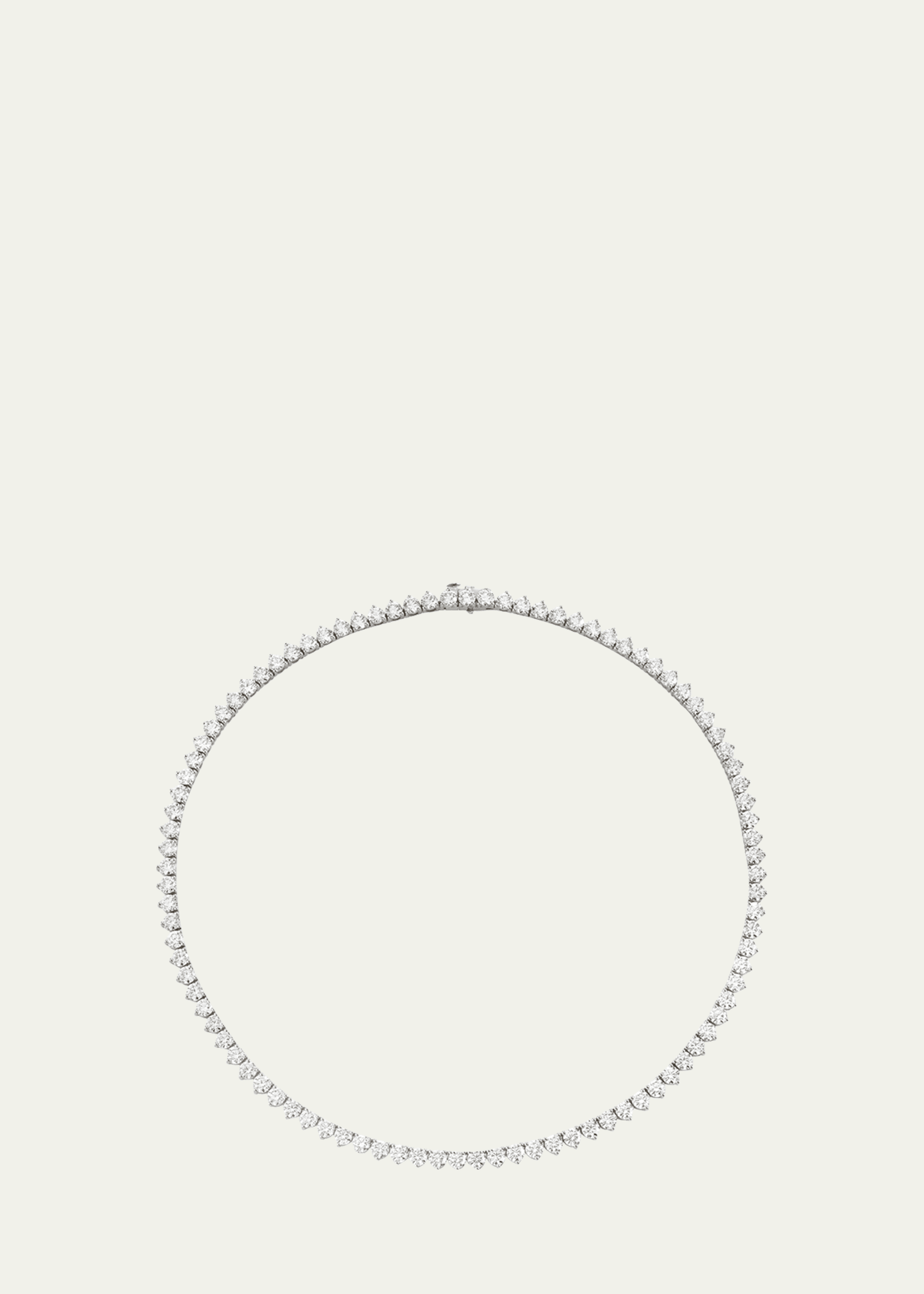 14k Yellow Gold Lab Created/VRAI Created Diamond Tennis Necklace, Large