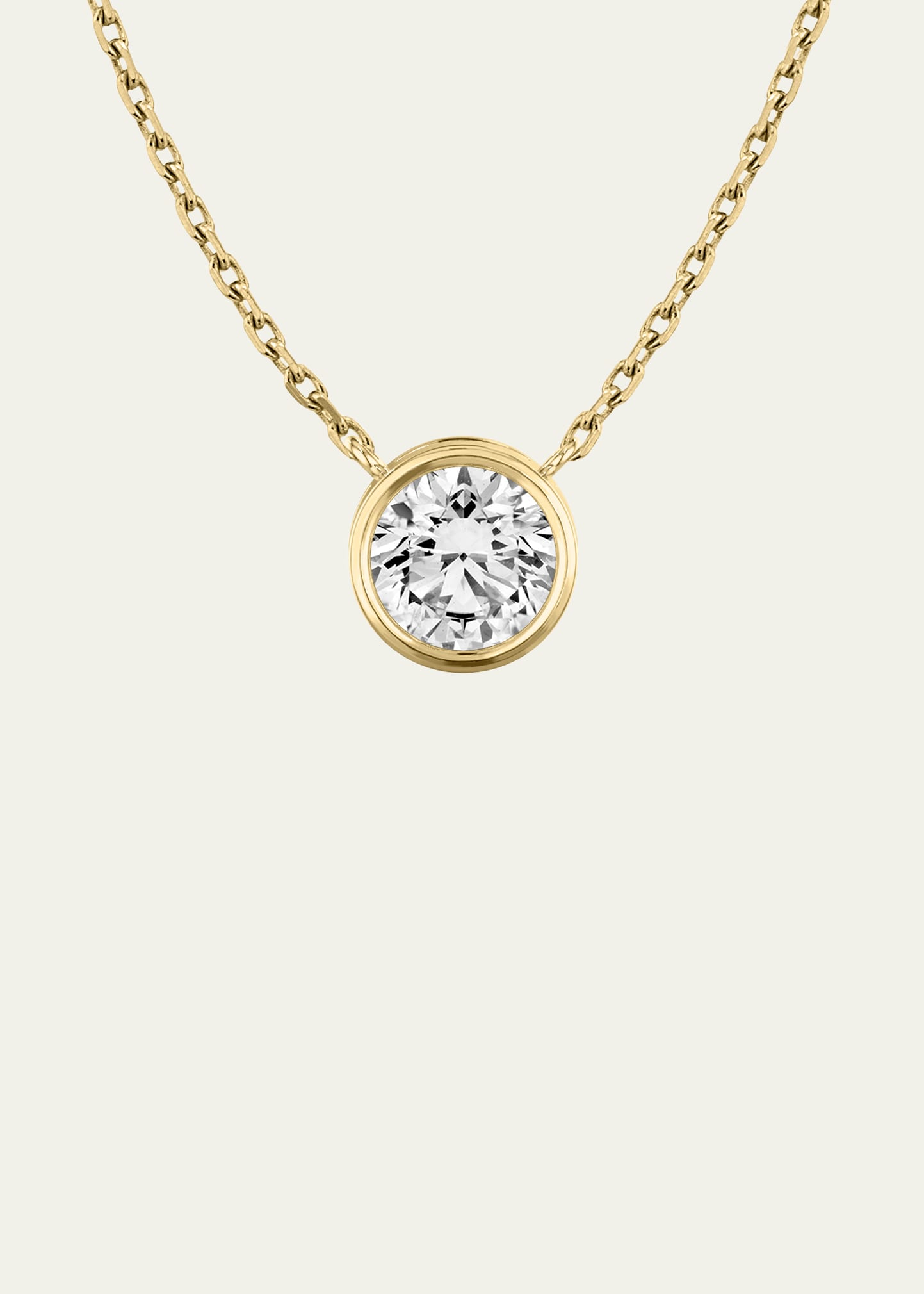 VRAI 14K Oval Lab Created/VRAI Created Diamond Solitaire Necklace