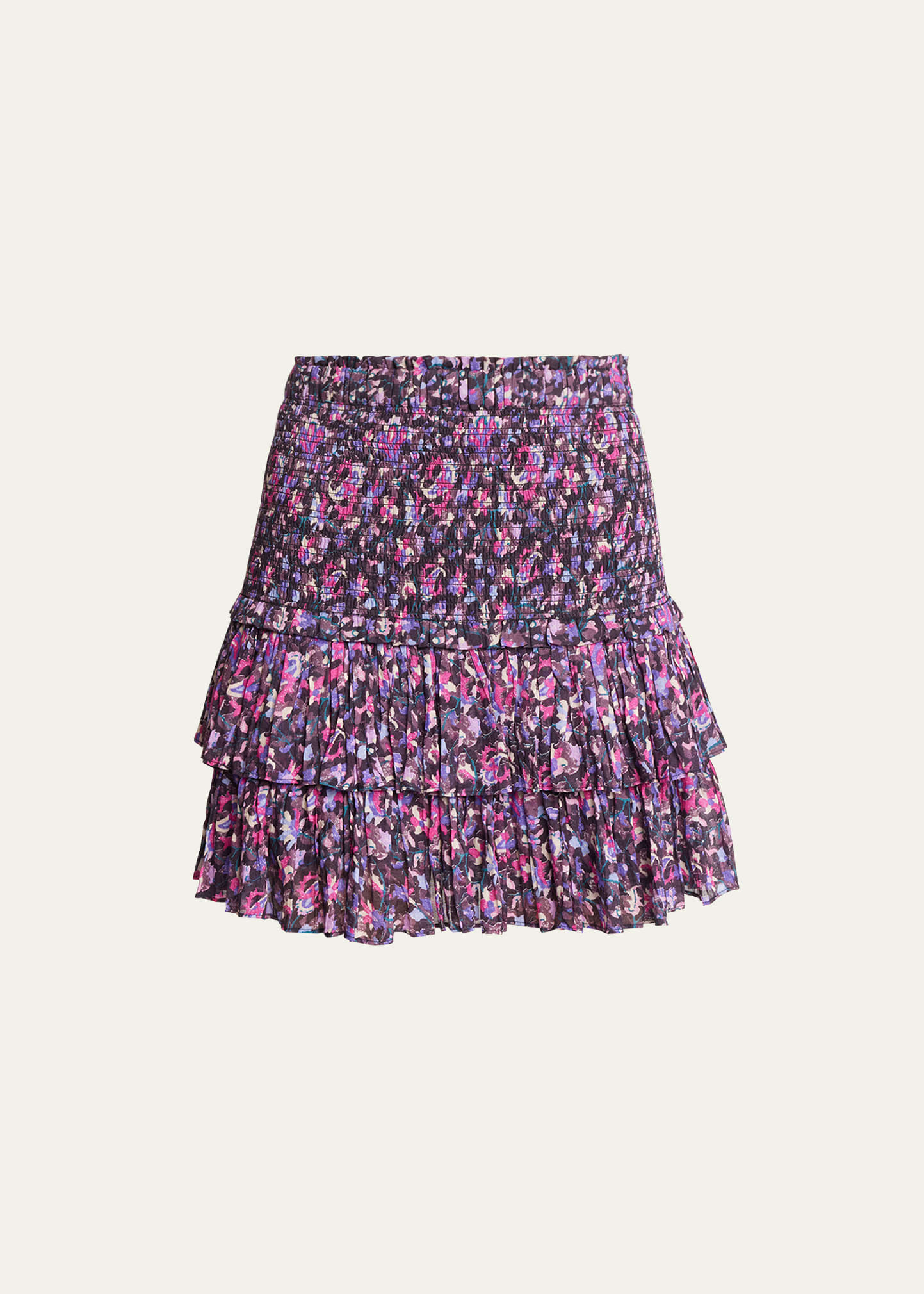 Etoile Isabel Marant Naomi Floral Smocked Mini Skirt
