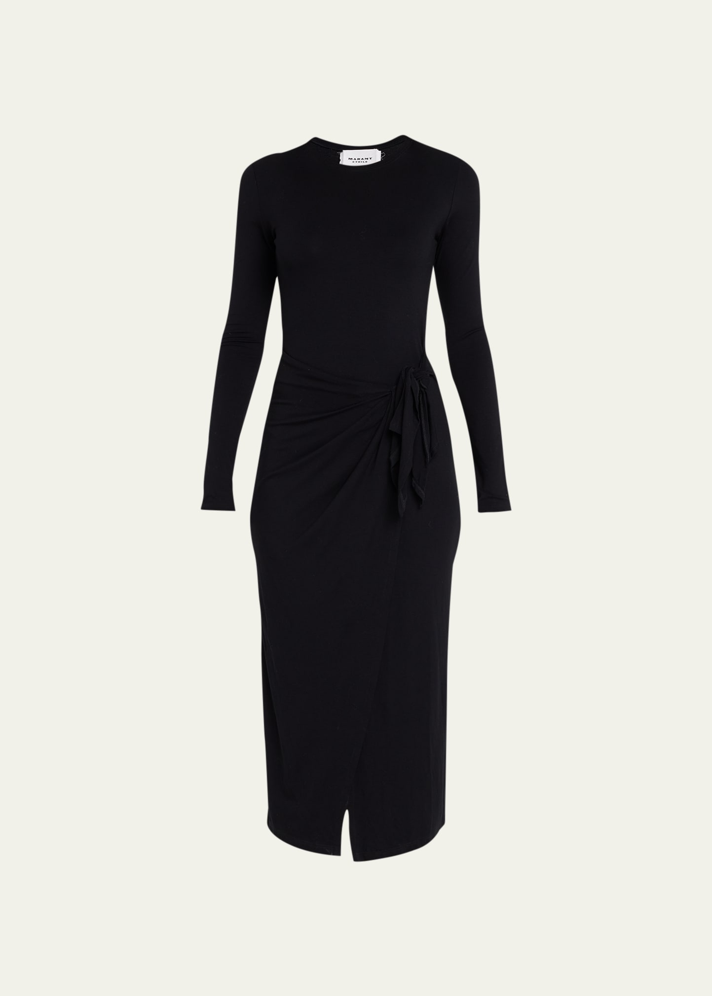 Isabel Marant Étoile Lisy Long-sleeve Wrap Dress In Black