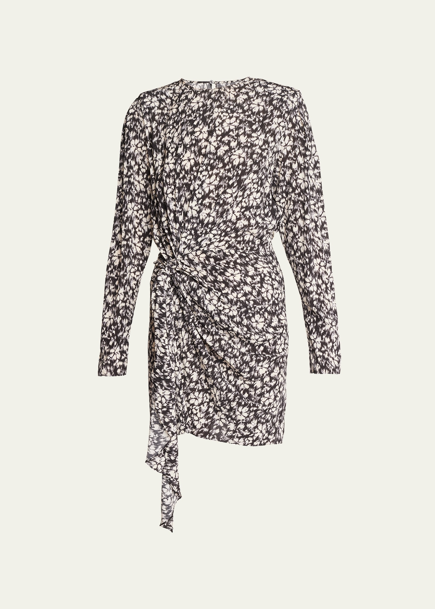 Etoile Isabel Marant Dulce Floral Long-Sleeve Gathered Mini Dress