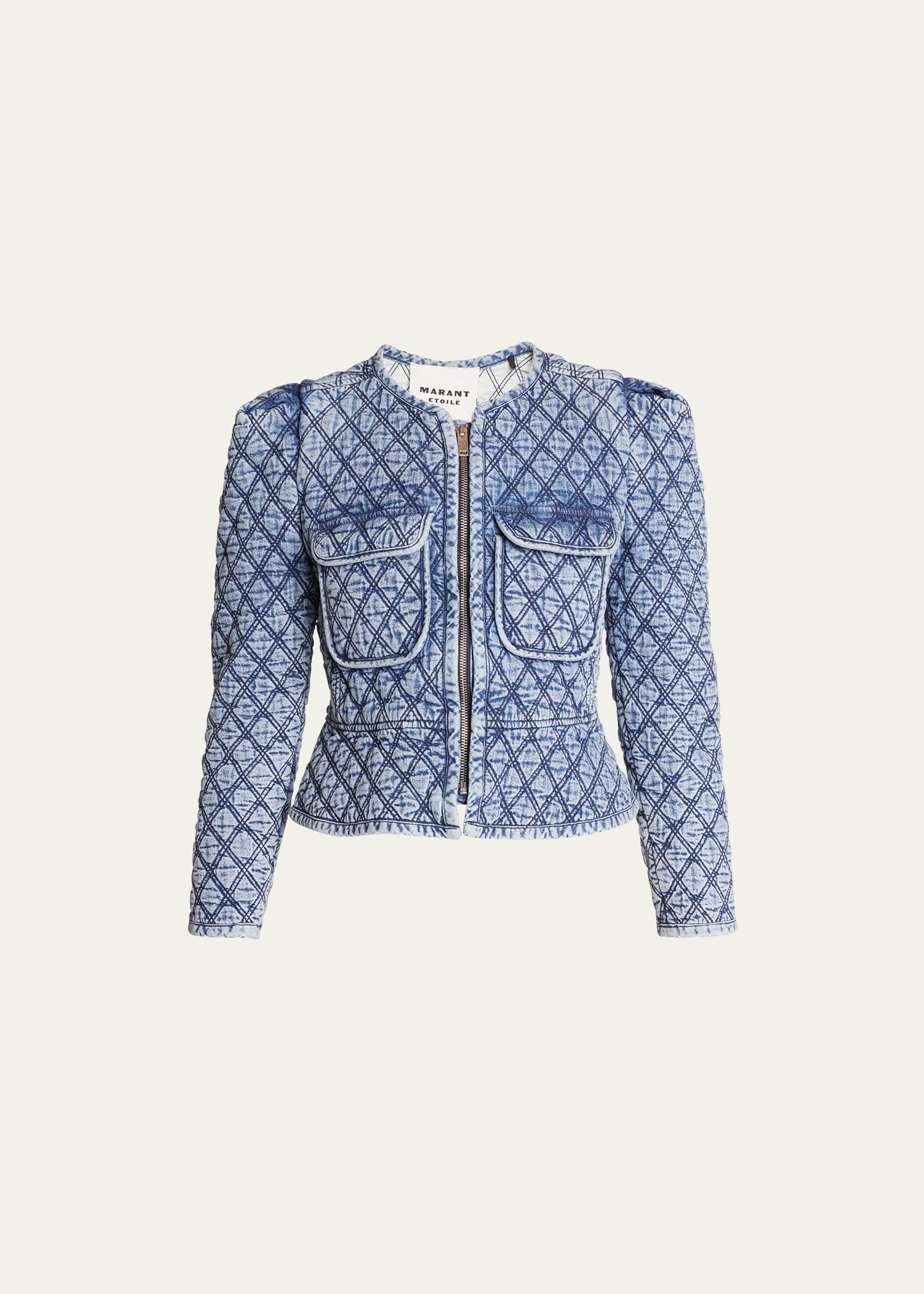 Isabel Marant Étoile Deliona Quilted Cropped Jacket In Light Blue