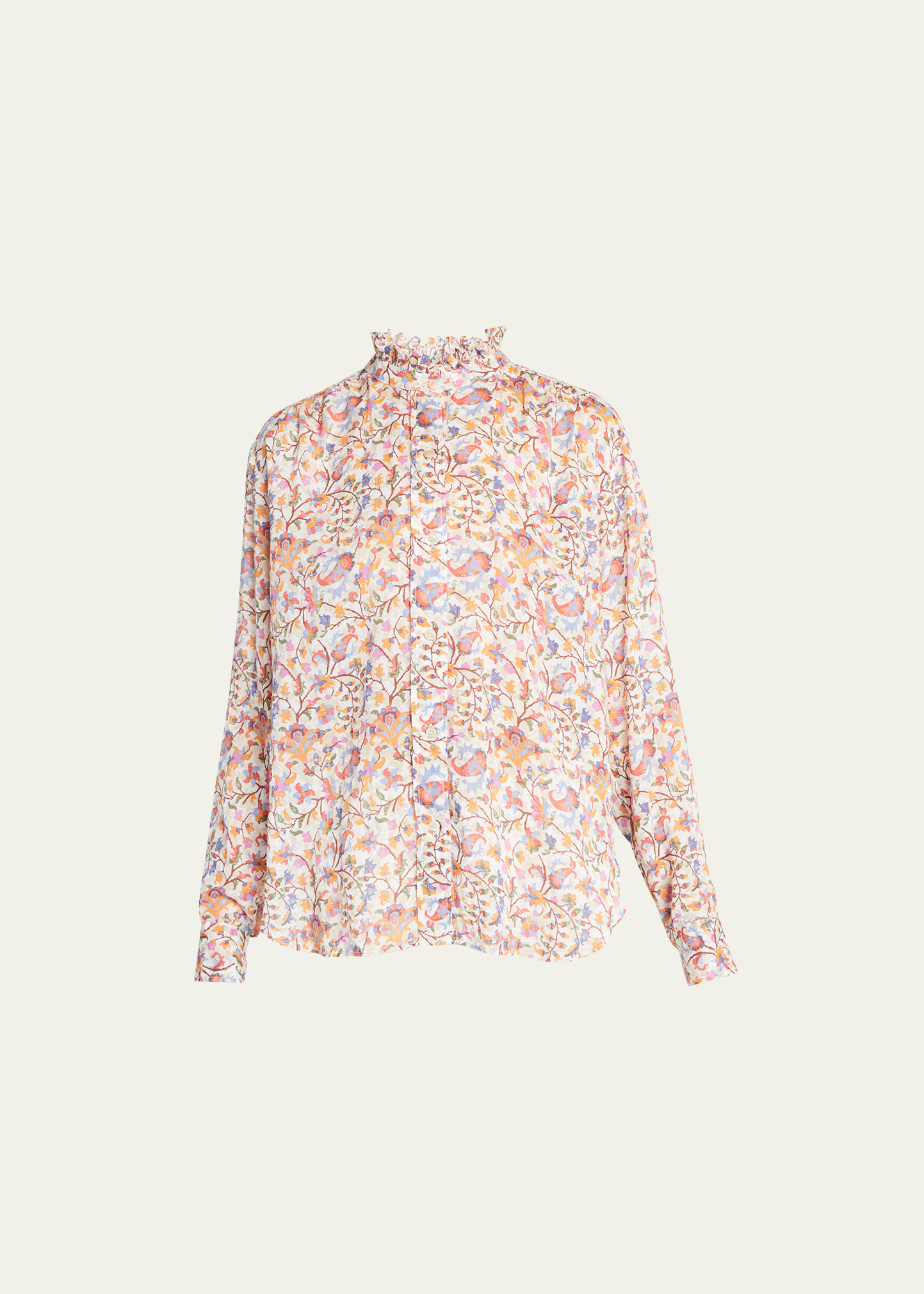 ISABEL MARANT ÉTOILE GAMBLE FLORAL COLLARED BLOUSE