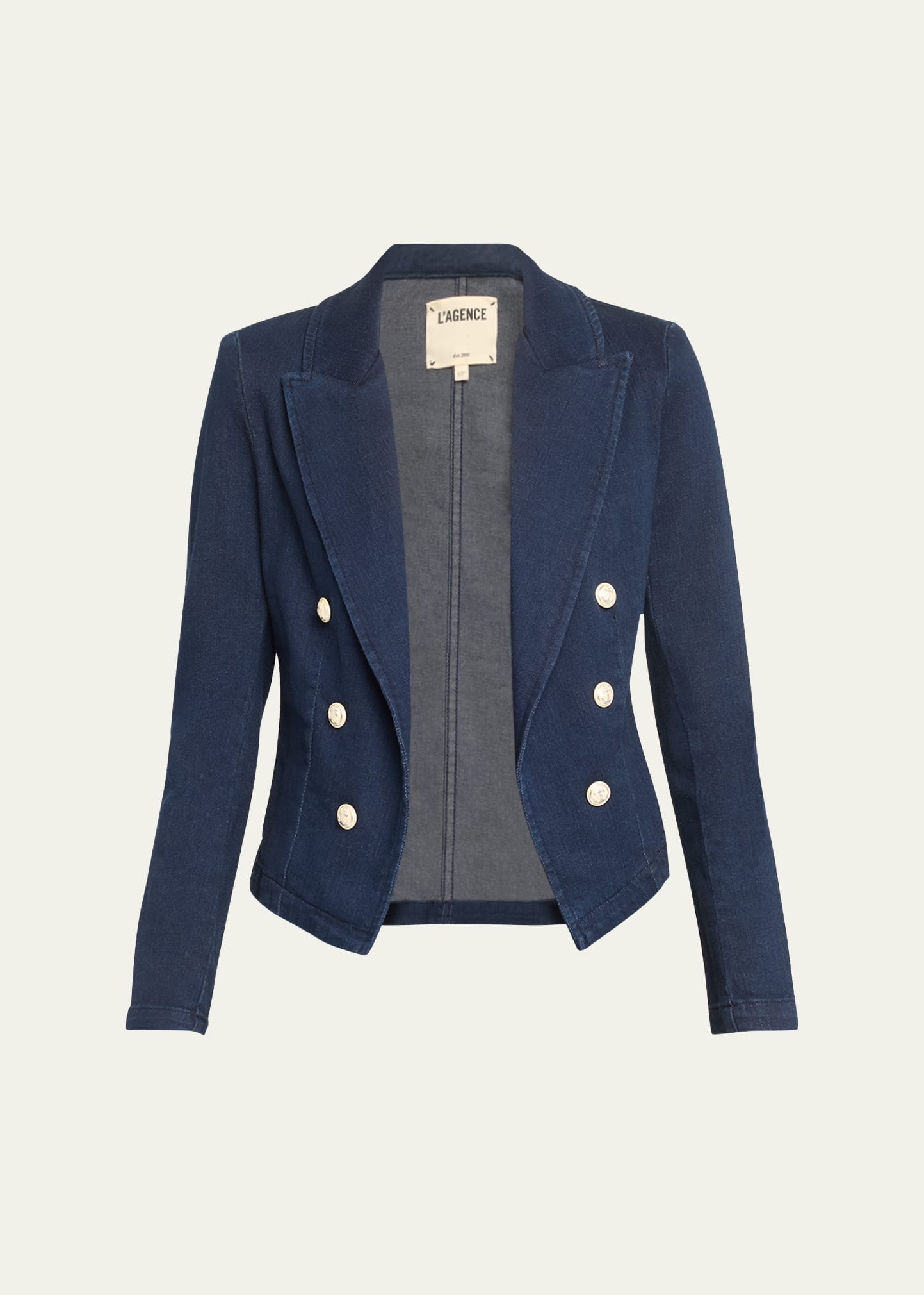 L Agence Wayne Cropped Double-breasted Jacket In Palomino
