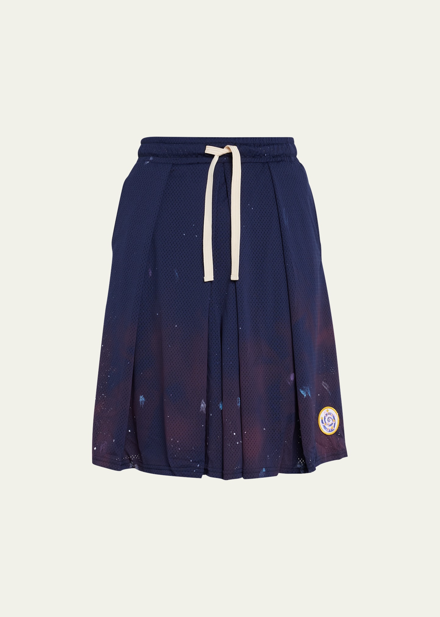 Men's Mesh Paint-Splatter Hakama Shorts