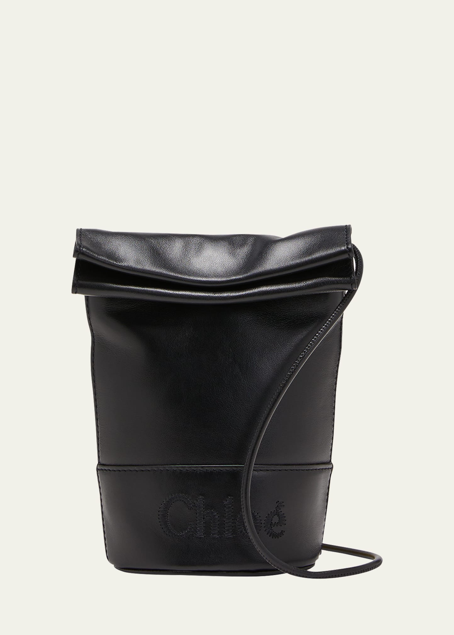 CHLOÉ, 'Sense' Leather Bucket Bag, BLACK, Women