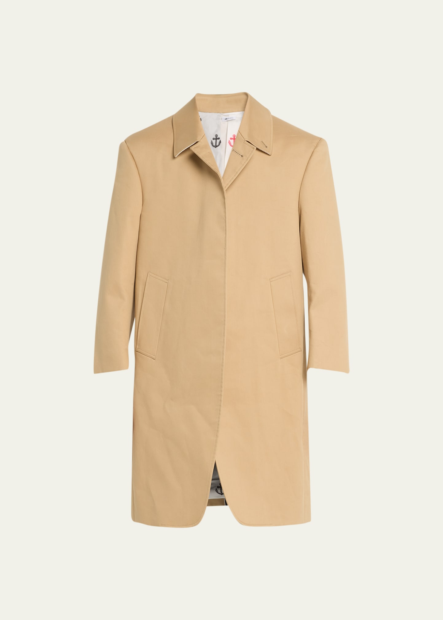 Thom Browne Cotton-twill Mac Overcoat In Khaki