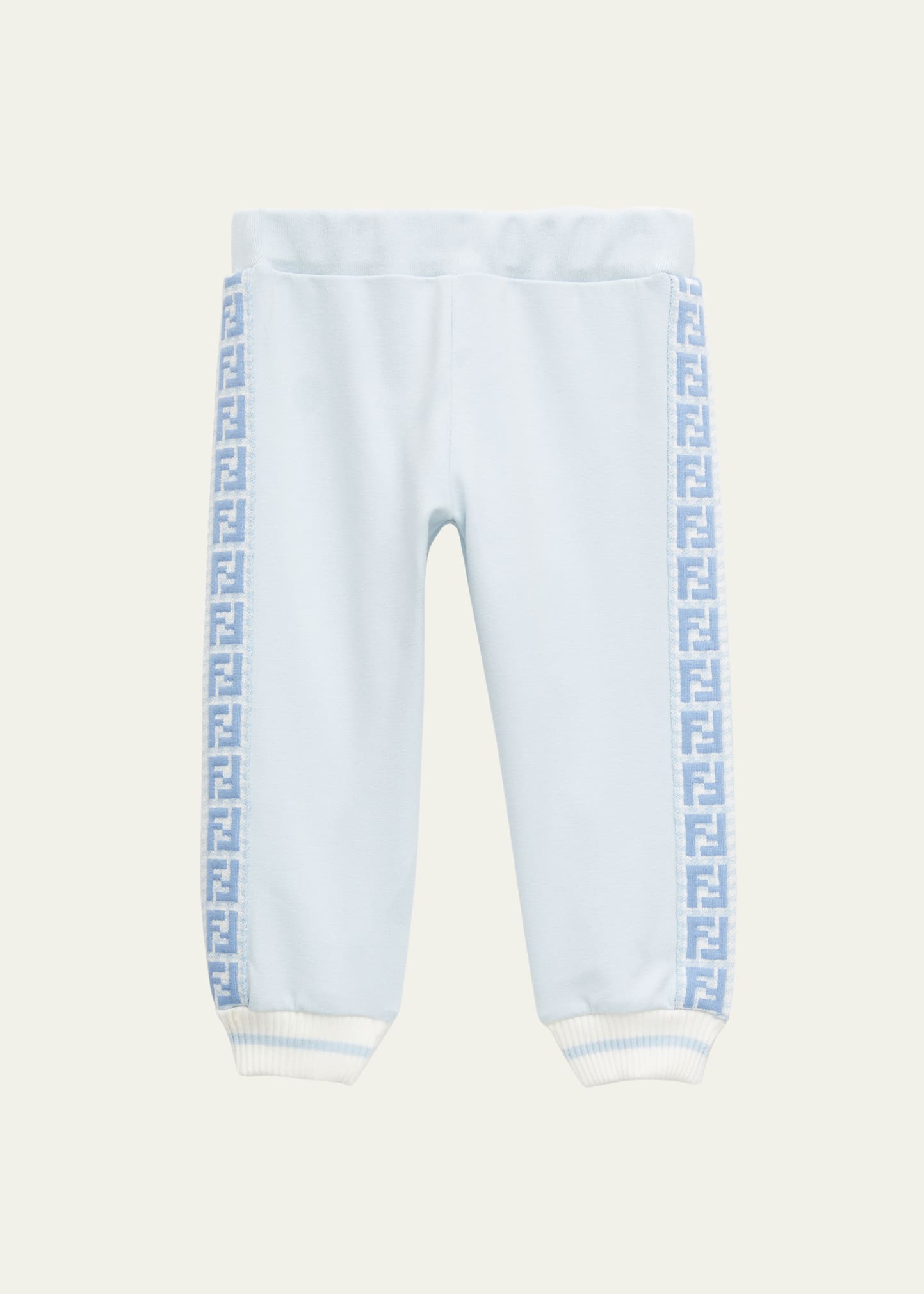 Fendi Baby Sweatpants With Ff Tape On Sides In F19j4 Blue