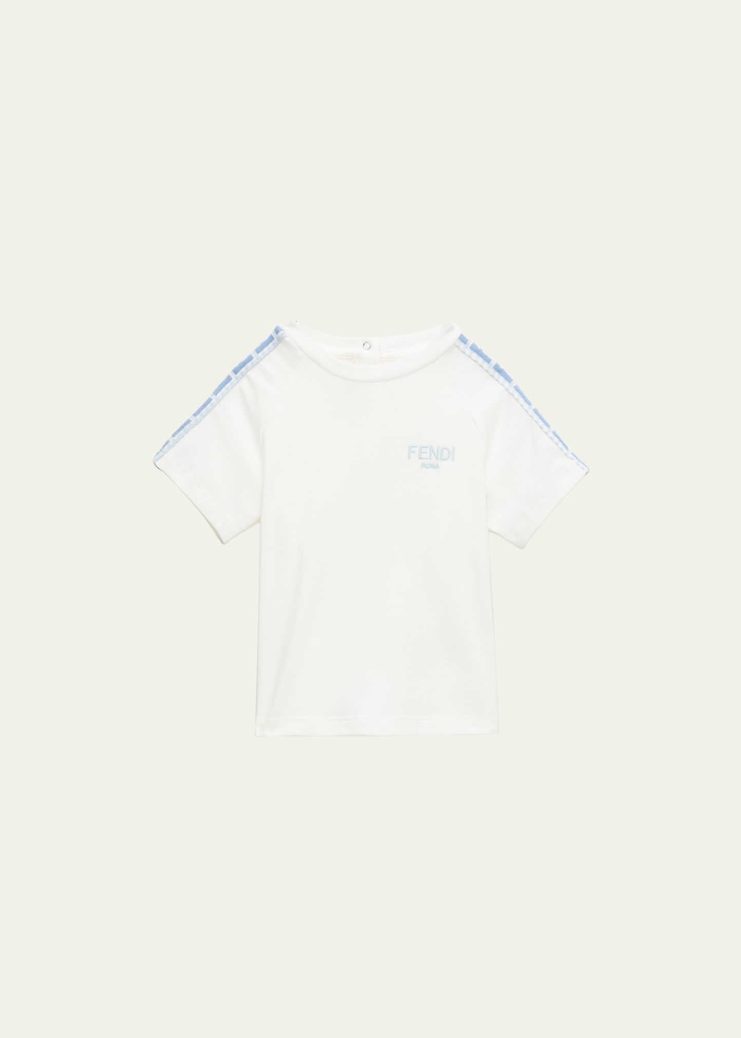 Fendi Kid's Ff Tape Short-sleeve T-shirt In F1jas Blue